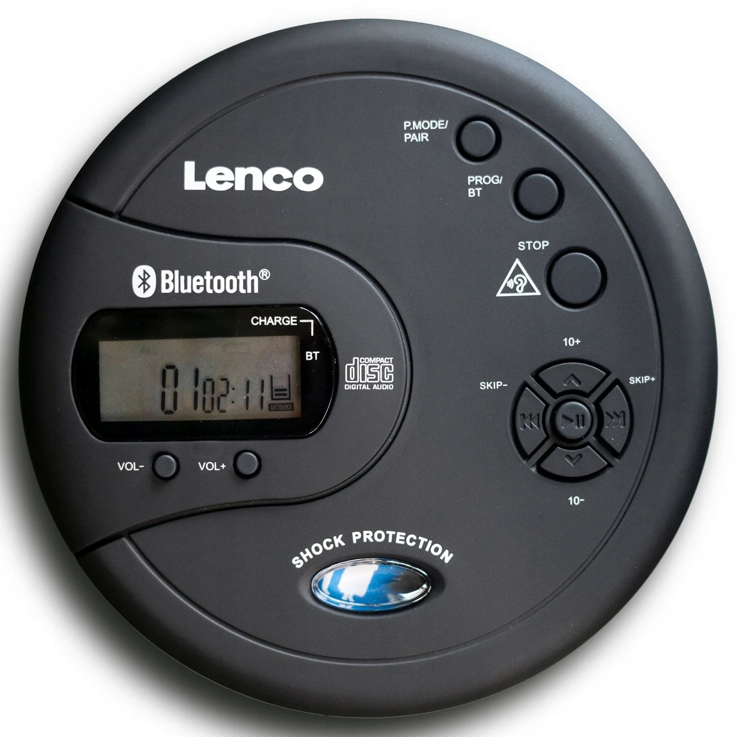 DISCMAN PRZENOŚNY ODTWARZACZ PŁYT Lenco CD-300BK MP3 LCD BLUETOOTH Czarny