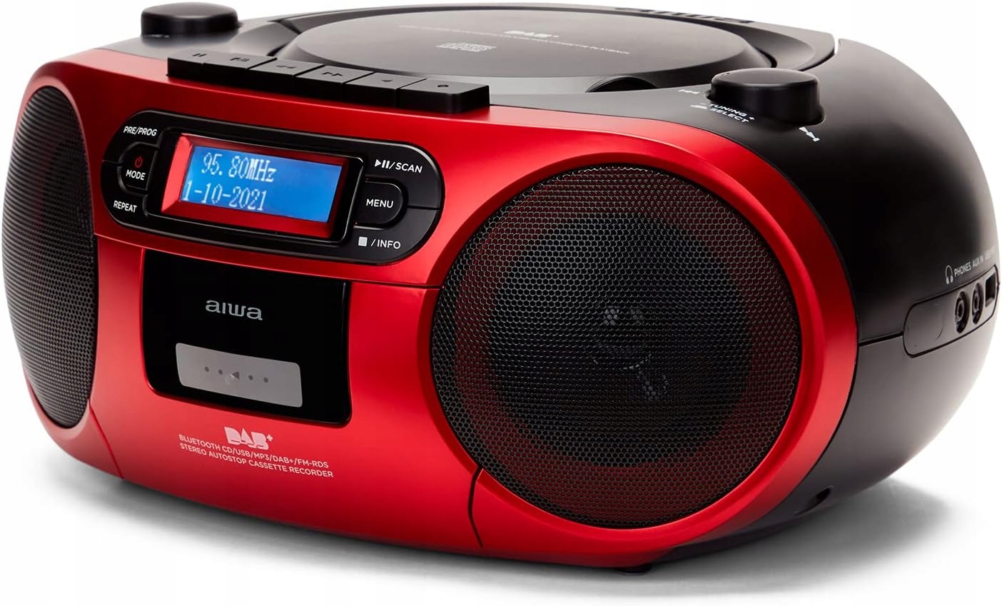 BOOMBOX RADIOODTWARZACZ AIWA BBTC-660DAB/RD DAB+ BLUETOOTH CD FM USB