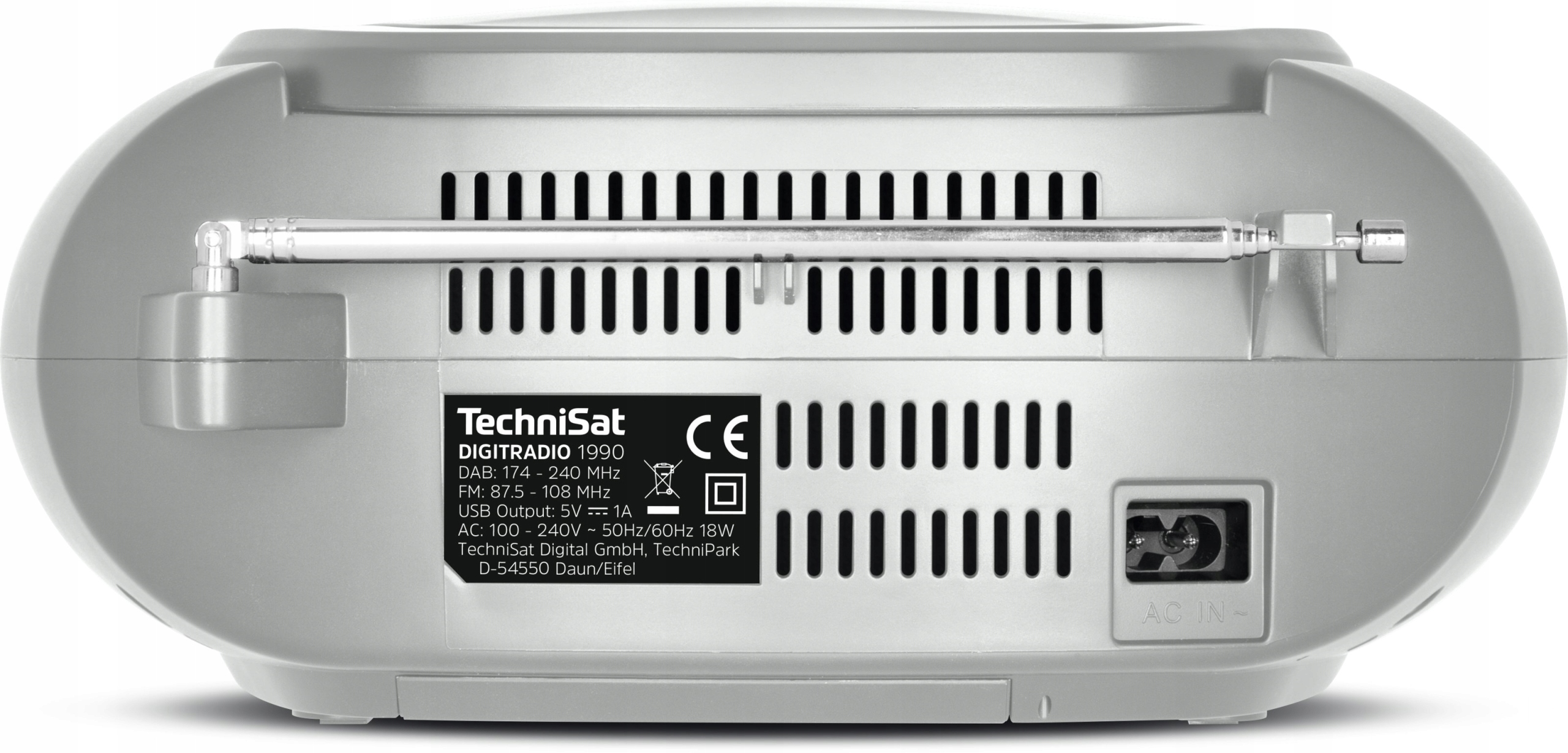 Radio sieciowe DAB+, FM TechniSat Digitradio 1990 Boombox Srebrny