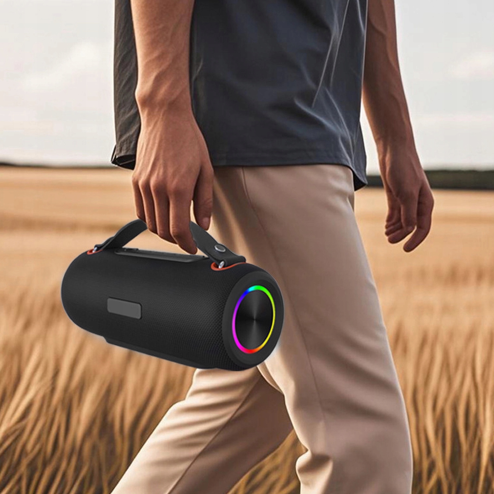 BRAK MIKROFONU - Przenośny duży głośnik BLUETOOTH Dynasonic S90 IPX7 LED SD