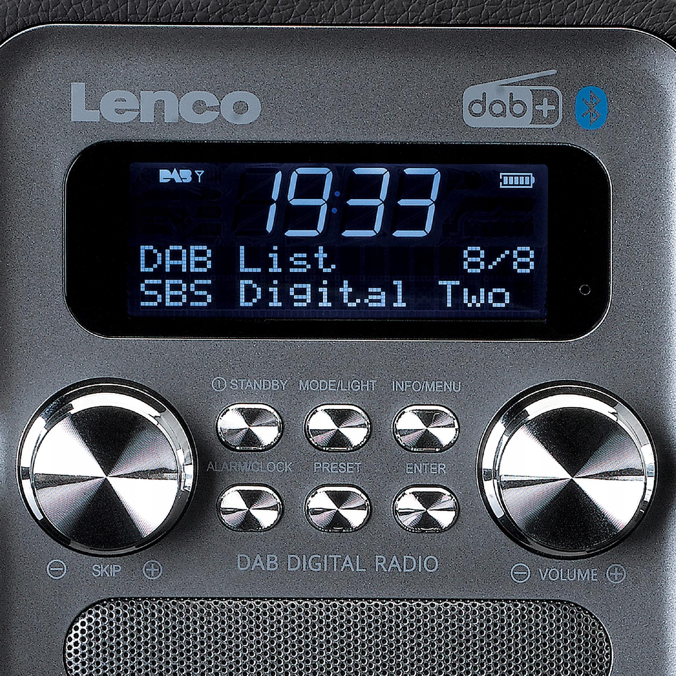 Radio przenośne sieciowo-bateryjne FM DAB+ Lenco PDR-051BK retro Bluetooth