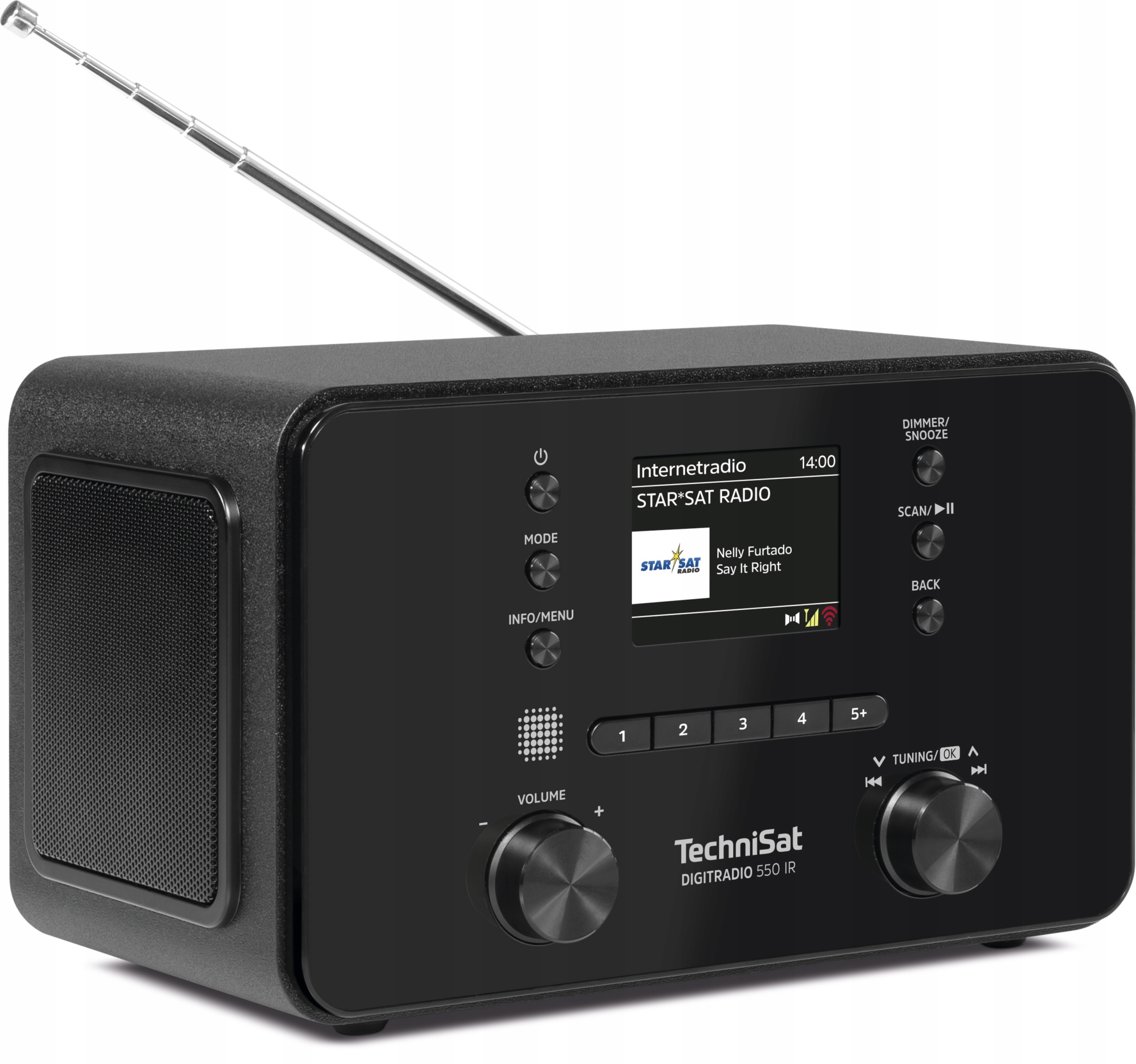 Radio FM DAB+ Internetowe Technisat 550 IR WiFi USB Bluetooth MP3 Czarny