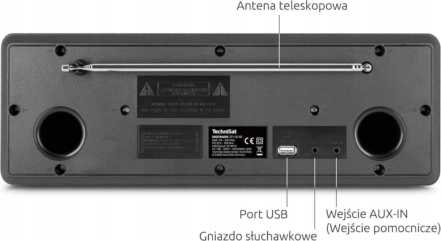 Radio sieciowe DAB+, FM TechniSat DigitRadio 371 CD Bluetooth Czarny Pilot