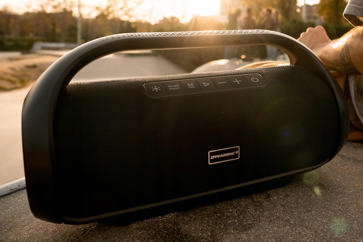 BRAK MIKROFONU - Przenośny duży głośnik BLUETOOTH Dynasonic S90 IPX7 LED SD