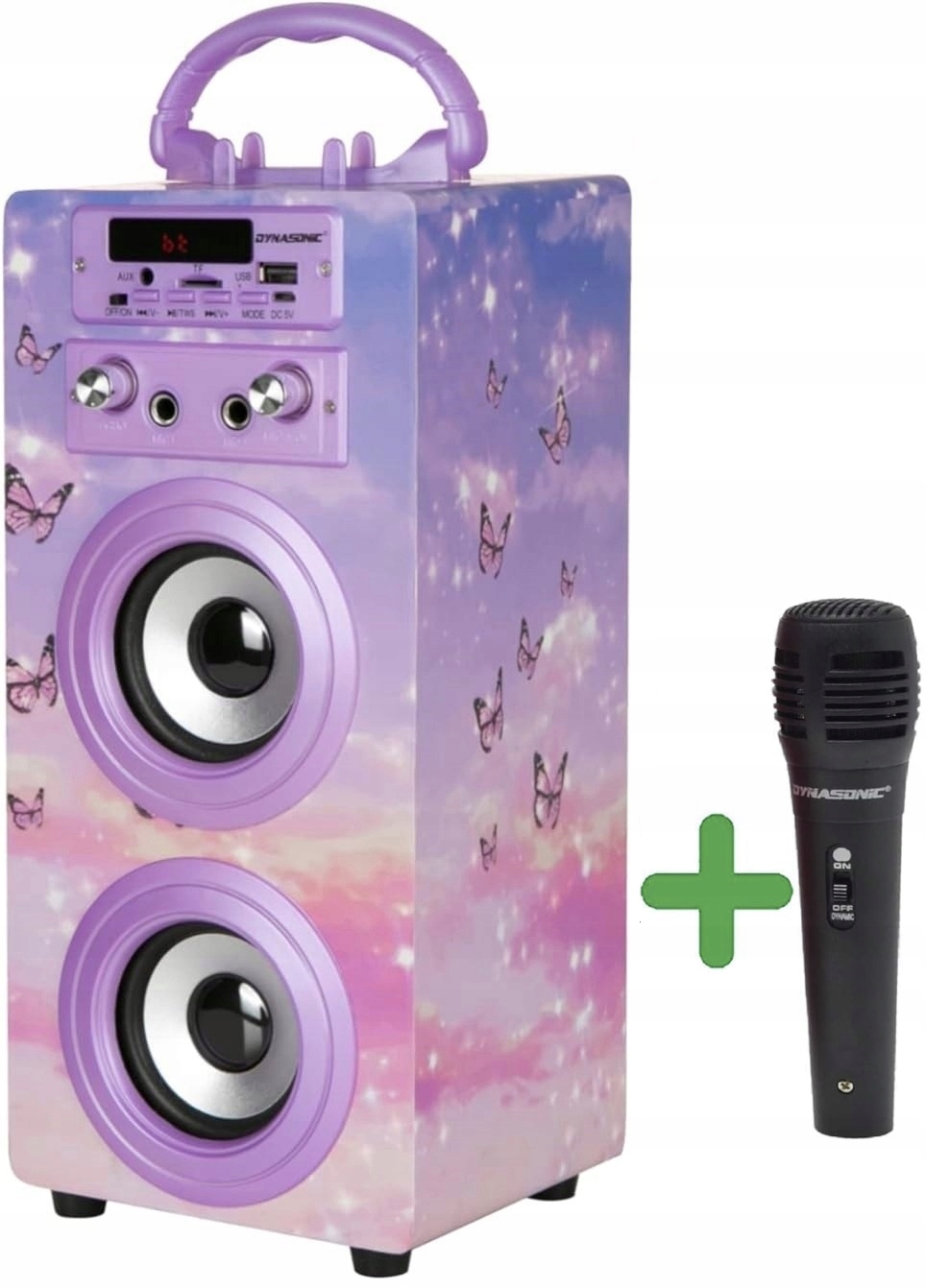 Głośnik przenośny Dynasonic Bluetooth FM AUX USB + Mikrofon