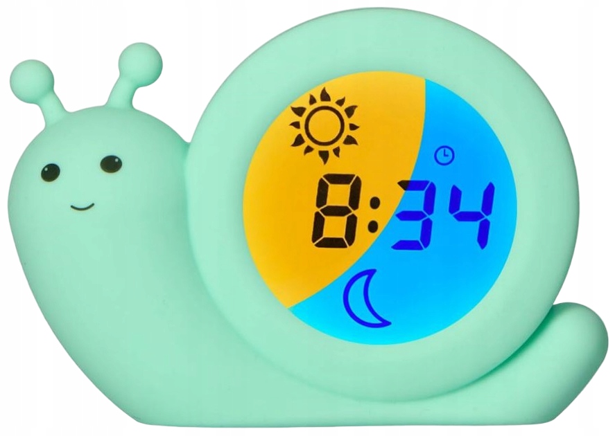 ALECTO ŚLIMAK TRENER SNU 2w1 BUDZIK LAMPKA NOCNA 8524