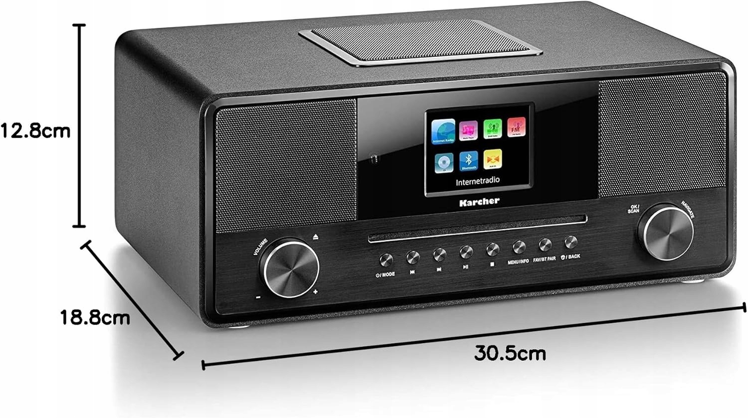 Radio sieciowe DAB+, FM, internetowe Kärcher DAB 9000CDI Czarny