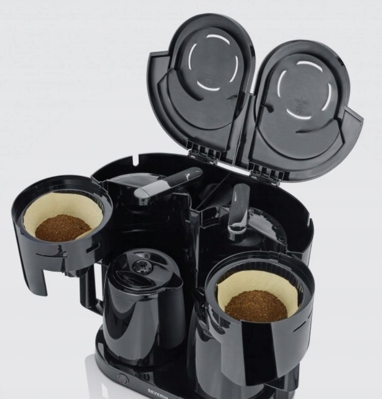 Severin KA 9315 Ekspres przelewowy Podwójny 1,25 l czarny