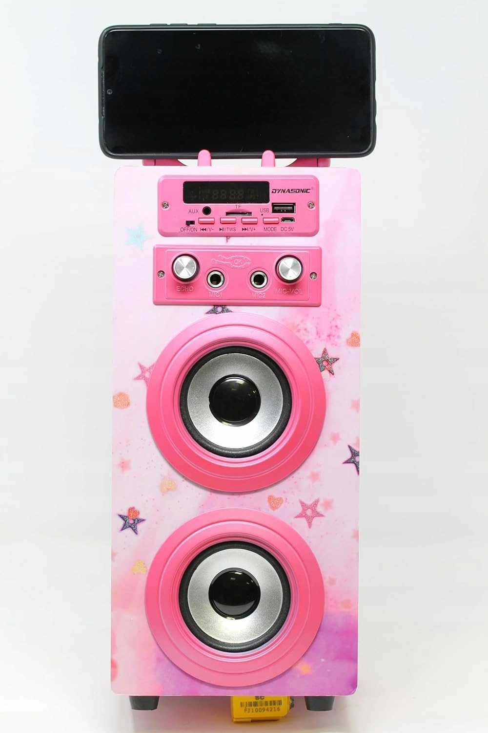 Głośnik przenośny Karaoke Dynasonic E-025 Bluetooth FM AUX USB + Mikrofony