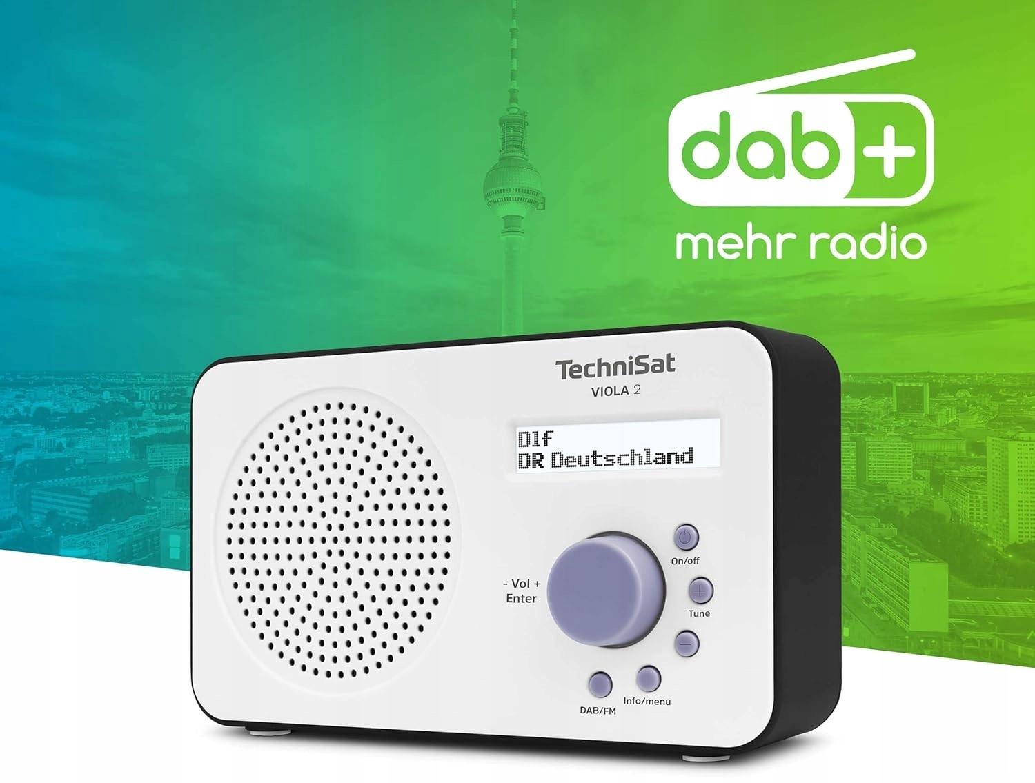 Radio przenośne sieciowo-bateryjne DAB+, FM TechniSat Viola 2 Biały