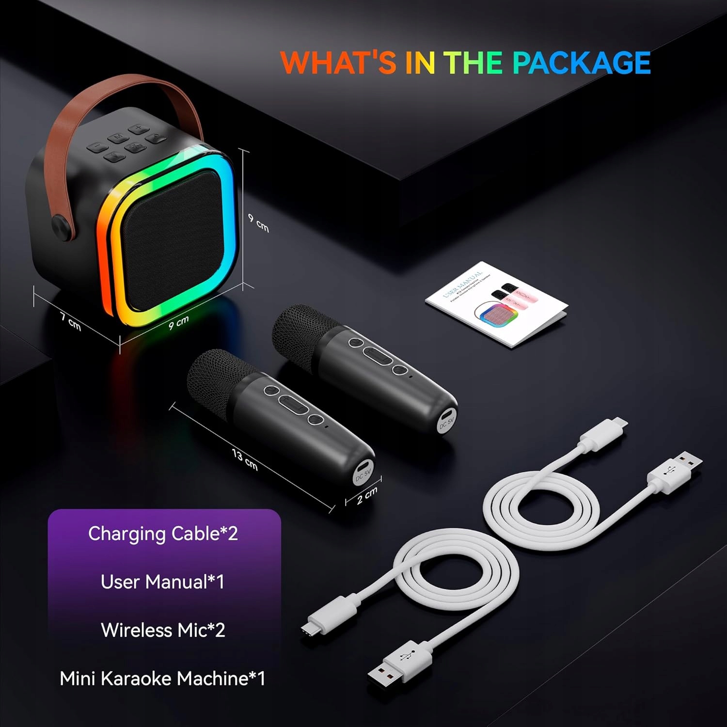 Ankuka Karaoke przenośne głośnik karaoke Bluetooth + 2 Mikrofony HIT !