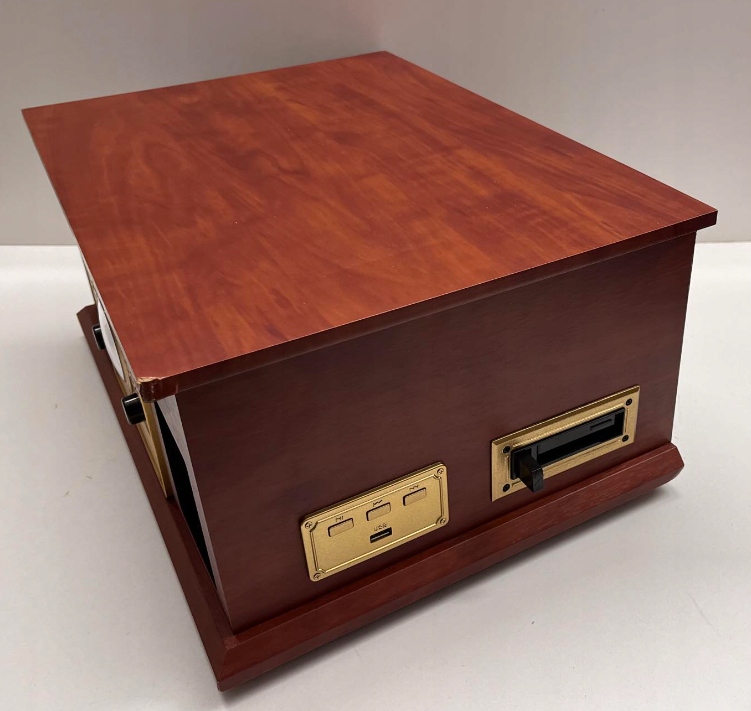 Gramofon Karcher NO-036 brązowy Odtwarzacz CD, Bluetooth, kasety, USB, FM