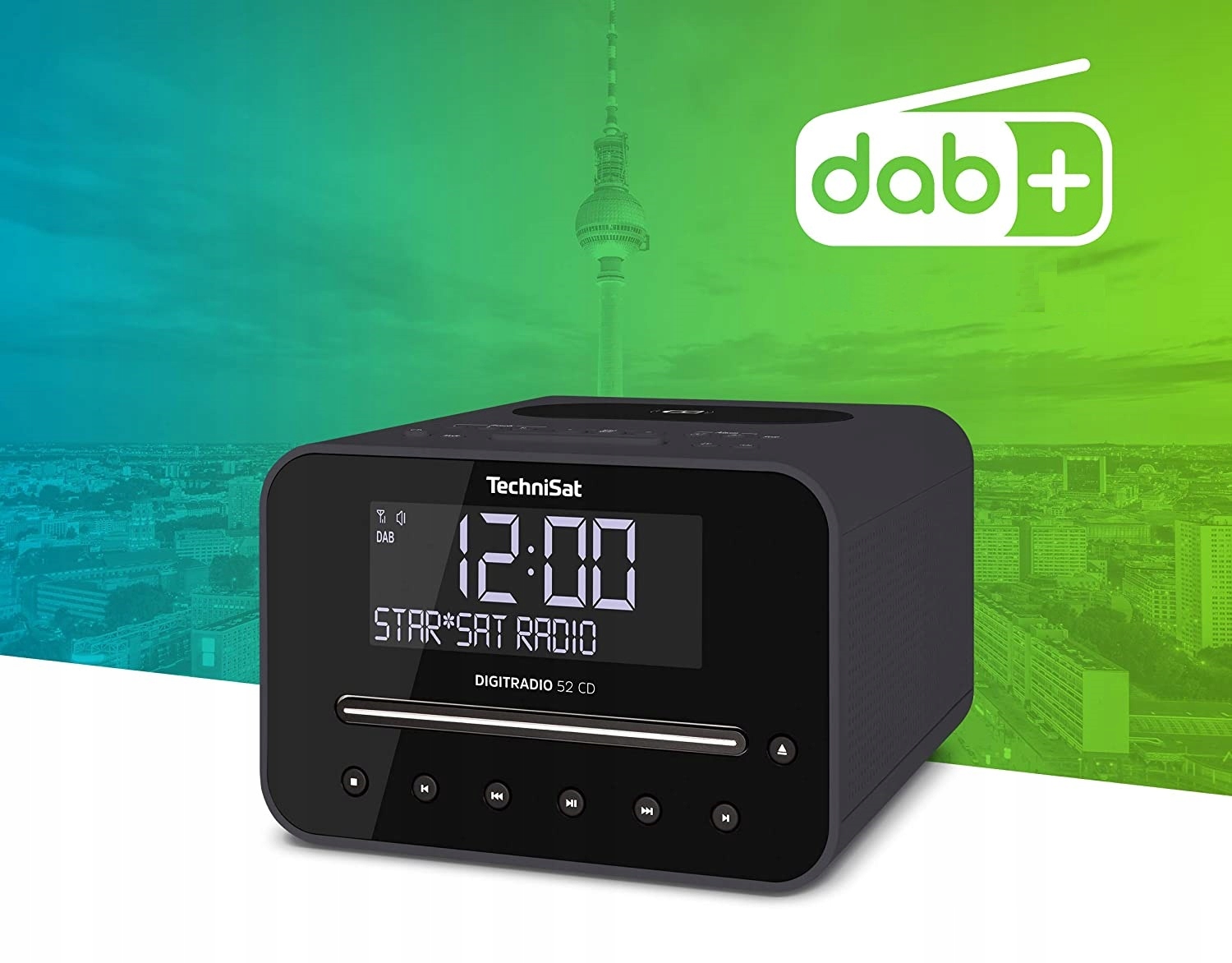 Radiobudzik TECHNISAT Digitradio 52 CD DAB+ FM Czarny Odtwarzacz CD
