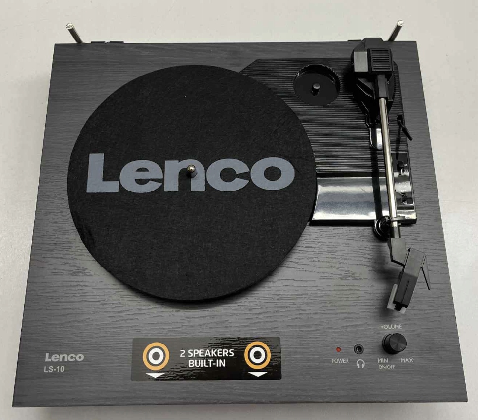 GRAMOFON LENCO LS-10 CZARNY SZARY VINYL RETRO TURNTABLE