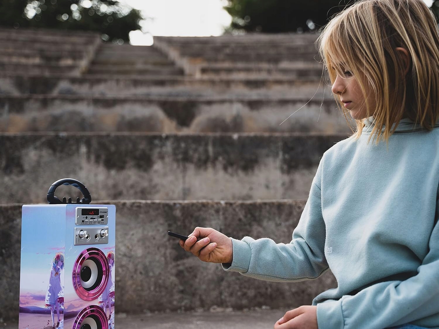 Głośnik przenośny Dynasonic E-025 Bluetooth USB AUX FM + 2x Mikrofon HIT !