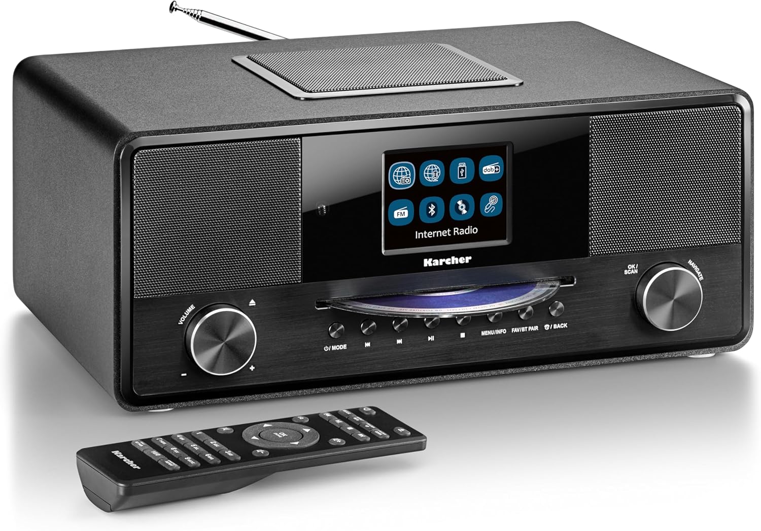 Radio sieciowe DAB+, FM, internetowe Kärcher DAB 9000CDI Czarny + Pilot