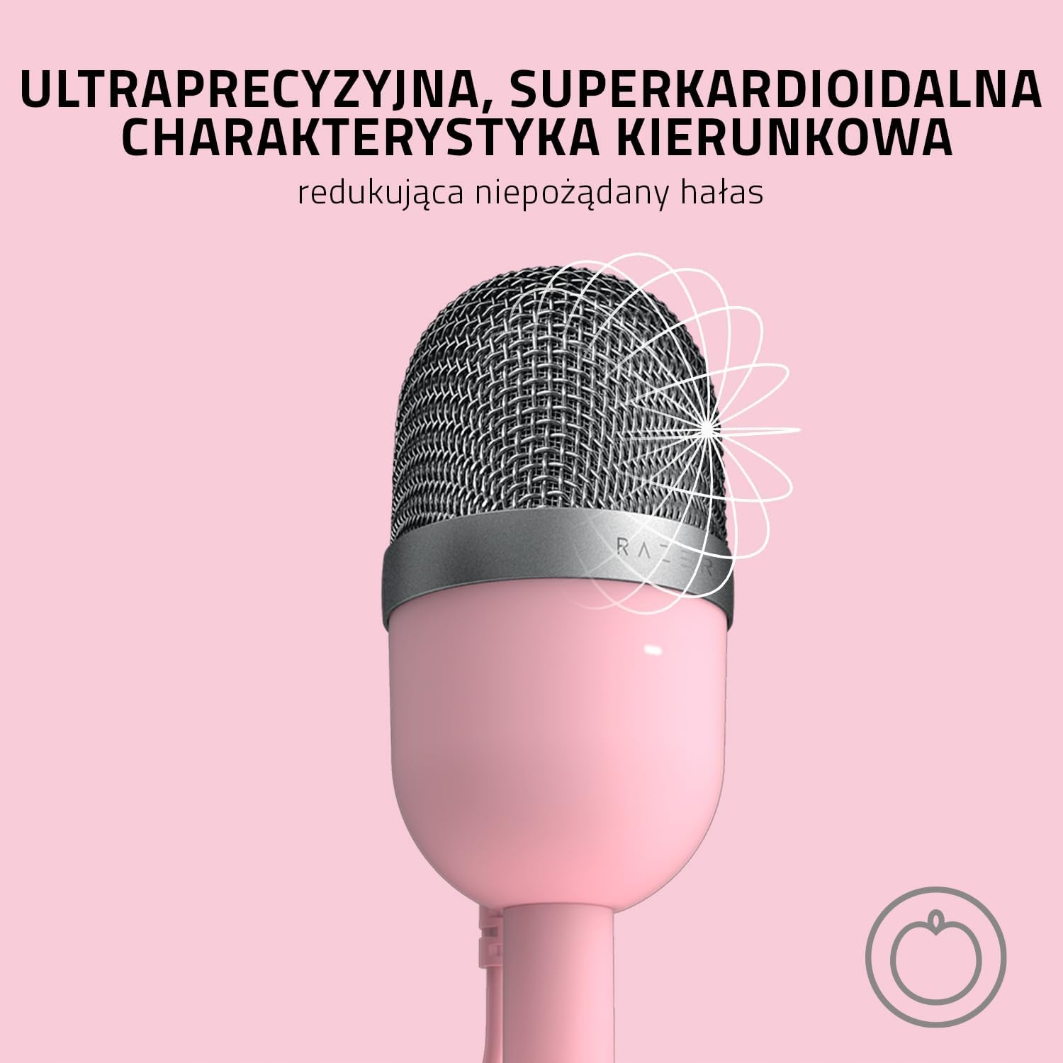 Razer Seiren Mini, mikrofon pojemnościowy, różowy