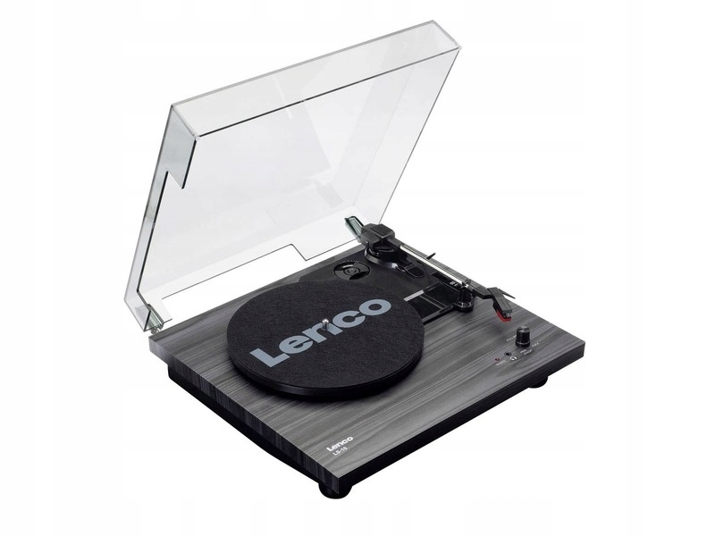 GRAMOFON LENCO LS-10 CZARNY SZARY VINYL RETRO TURNTABLE