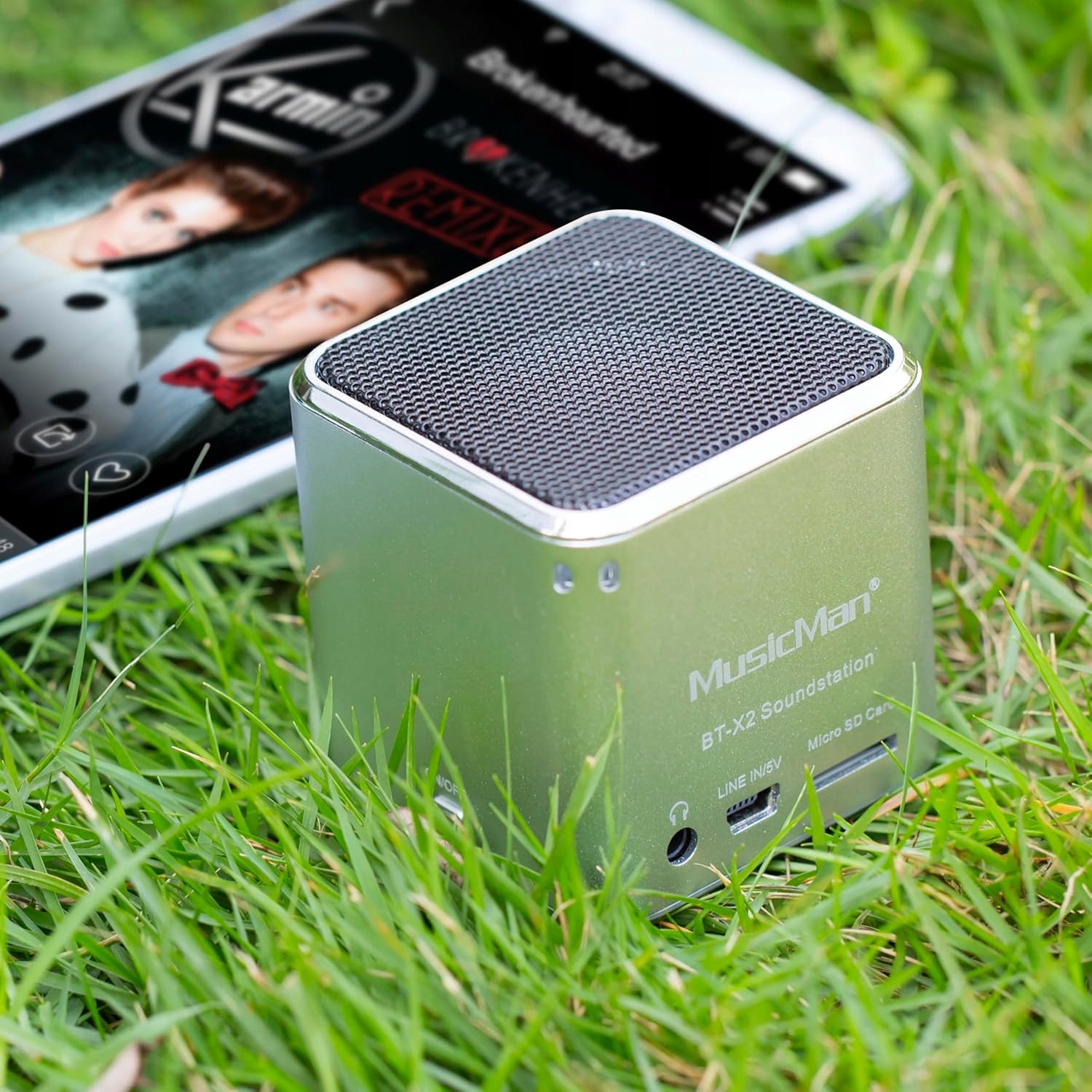 Głośnik przenośny Technaxx MusicMan Mini, microSD, AUX-IN Srebrny