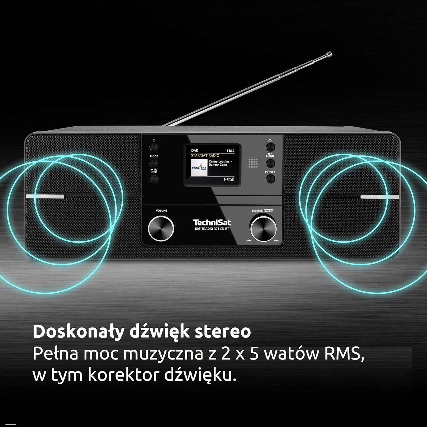 Radio sieciowe DAB+, FM TechniSat DigitRadio 371 CD Bluetooth Czarny Pilot