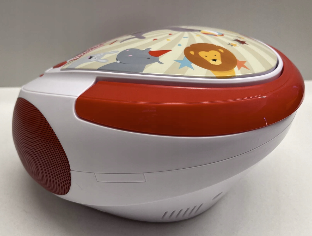 Metronic Odtwarzacz CD Circus z wejściem USB AUX czerwono biały cyrk