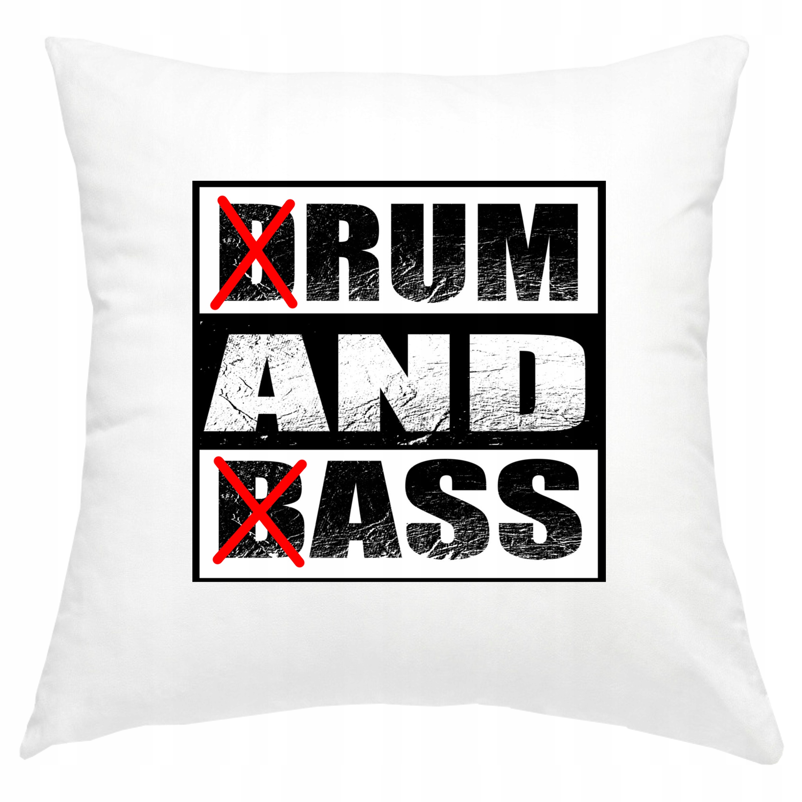 P343 PODUSZKA POSZEWKA Z NADRUKIEM Drum And Bass Rum And Ass Jakość