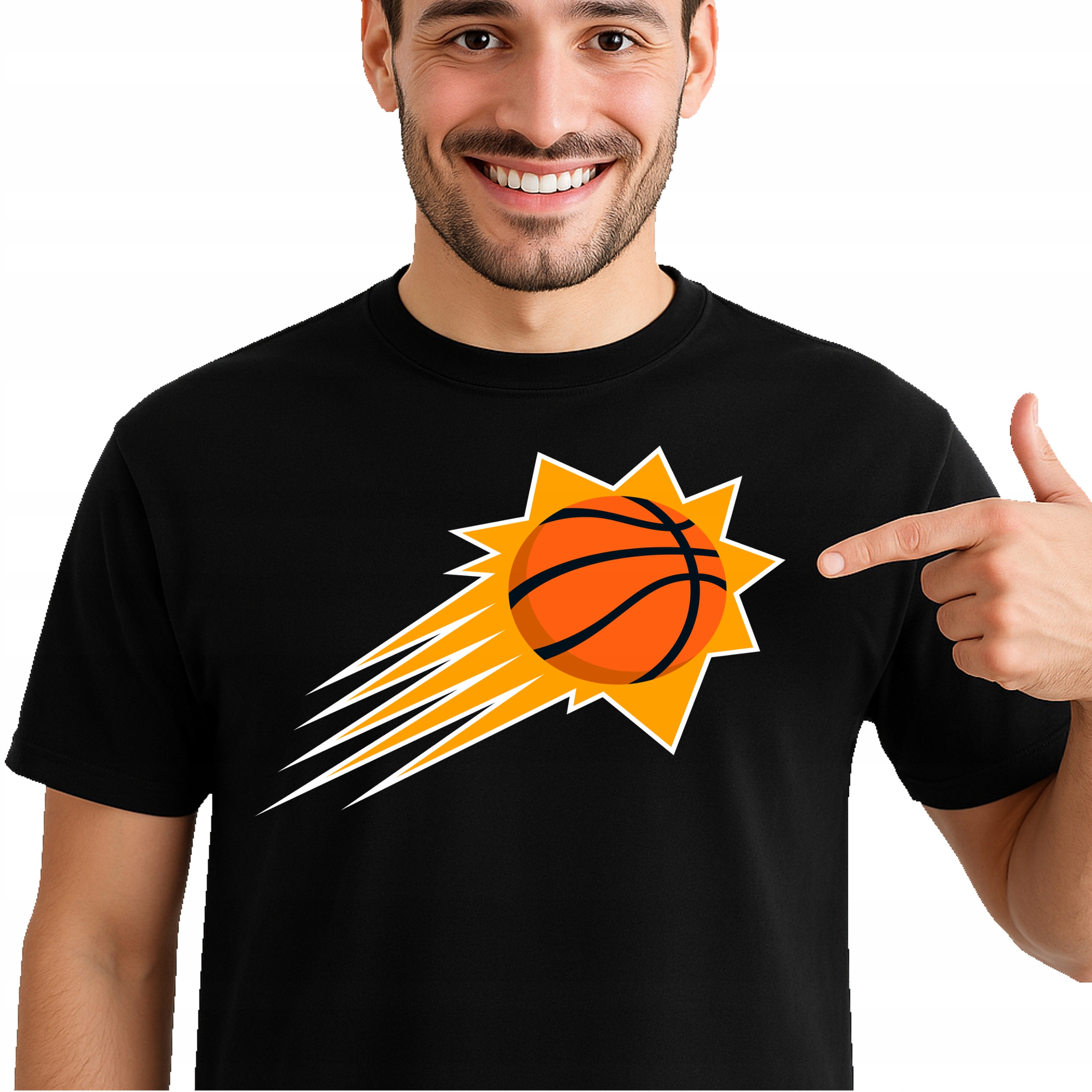 T-Shirt KOSZULKA PHOENIX SUNS NBA PREZENT Premium DLA FANA L 0486 CZARNA