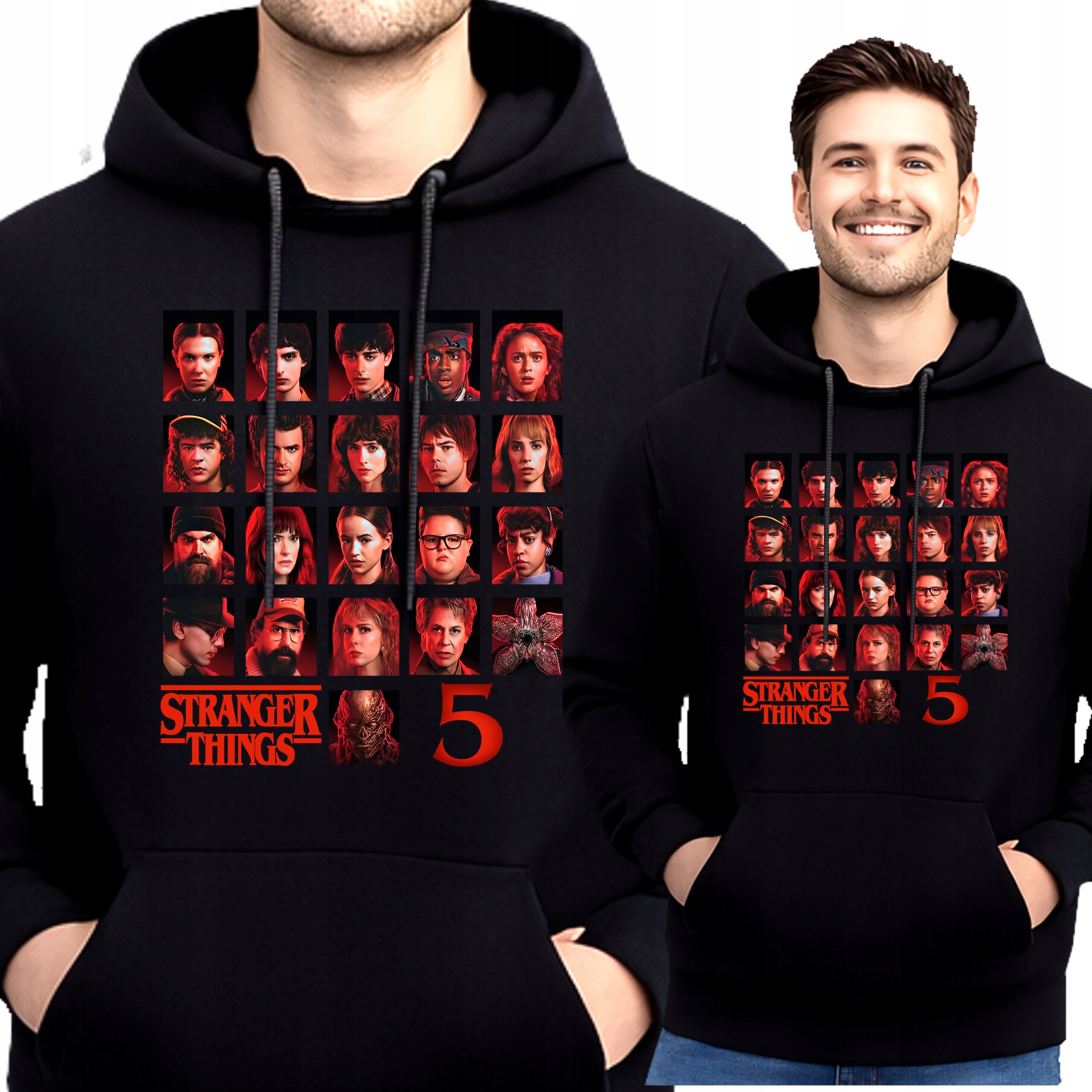 BLUZA STRANGER THINGS CIEPŁA KANGURKA Z KAPTUREM PREMIUM L P386