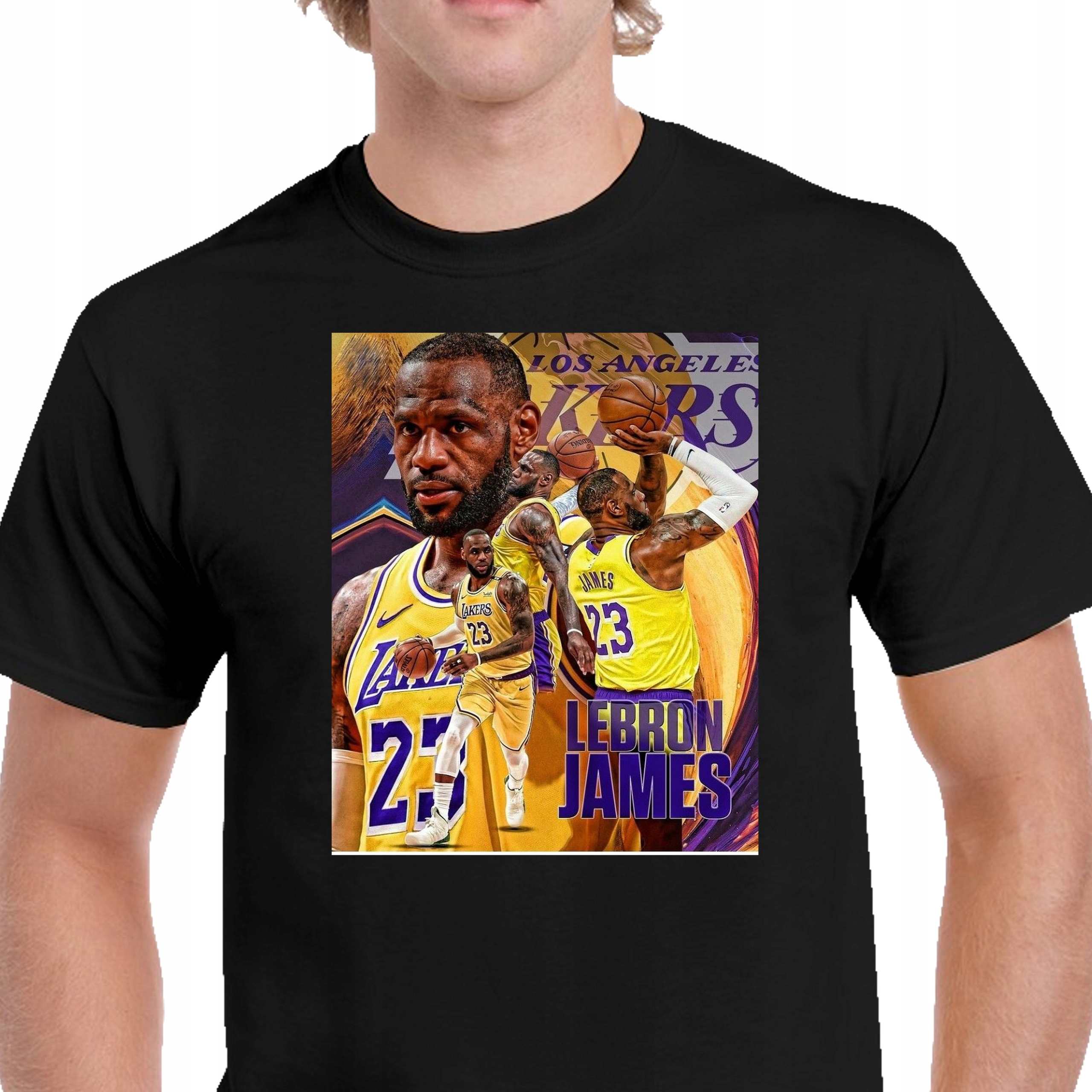 P317 KOSZULKA MĘSKA CZARNA LEBRON JAMES LOS ANGELES LAKERS KOSZYKÓWKA XXL