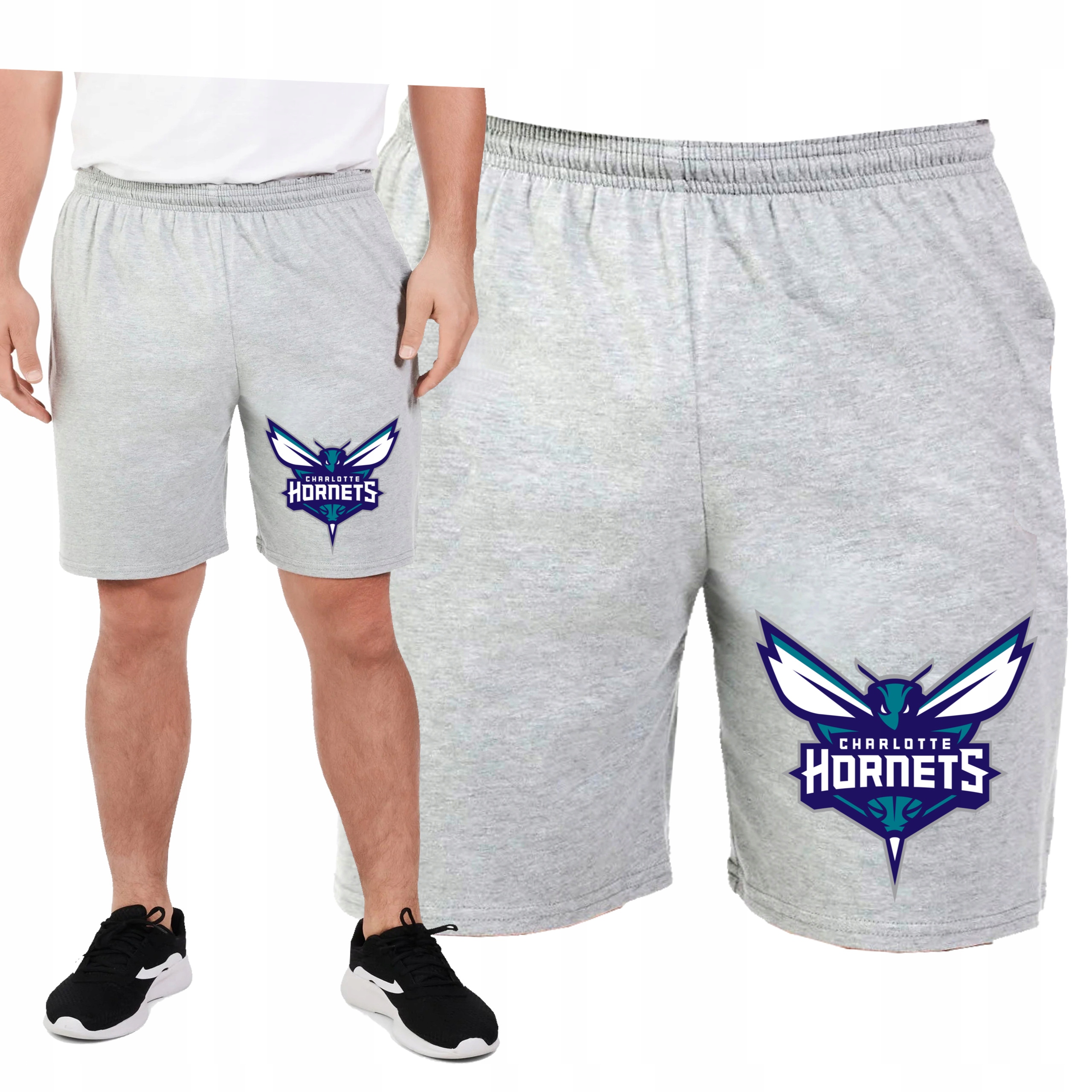 KRÓTKIE SPODENKI DRESOWE CHARLOTTE HORNETS PREZENT KIESZENIE S 0465