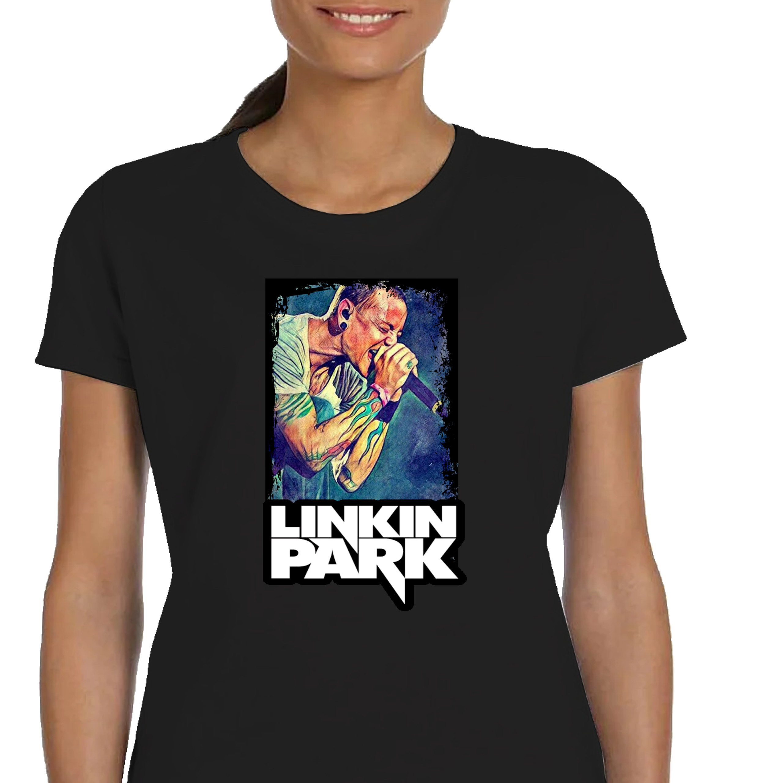 DAMSKA KOSZULKA LINKIN PARK ROCK METAL PREZENT CZARNA XL P082