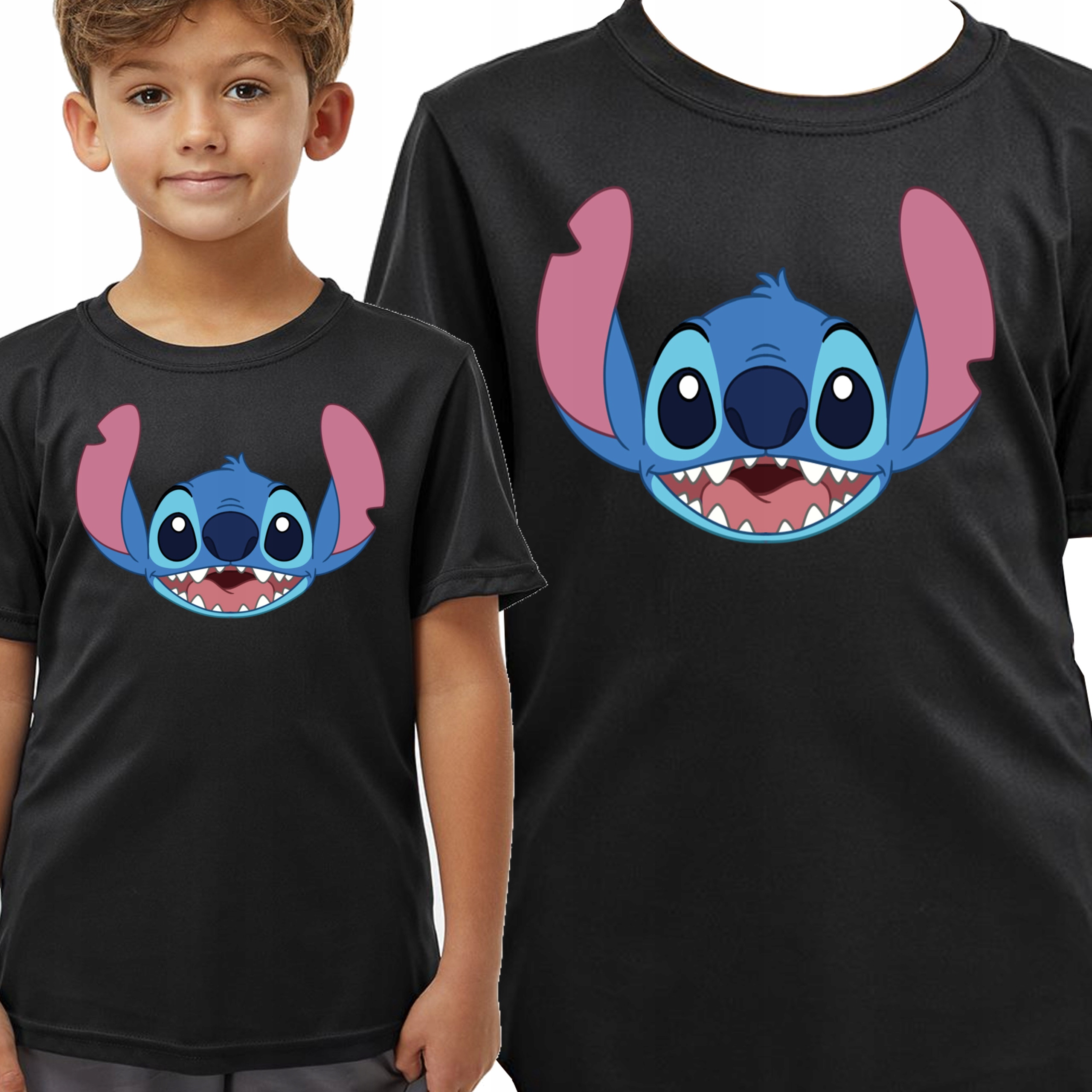T-SHIRT KOSZULKA DZIECIĘCA LILO I STICH BAJKA BAWEŁNA 104 3373 CZARNA