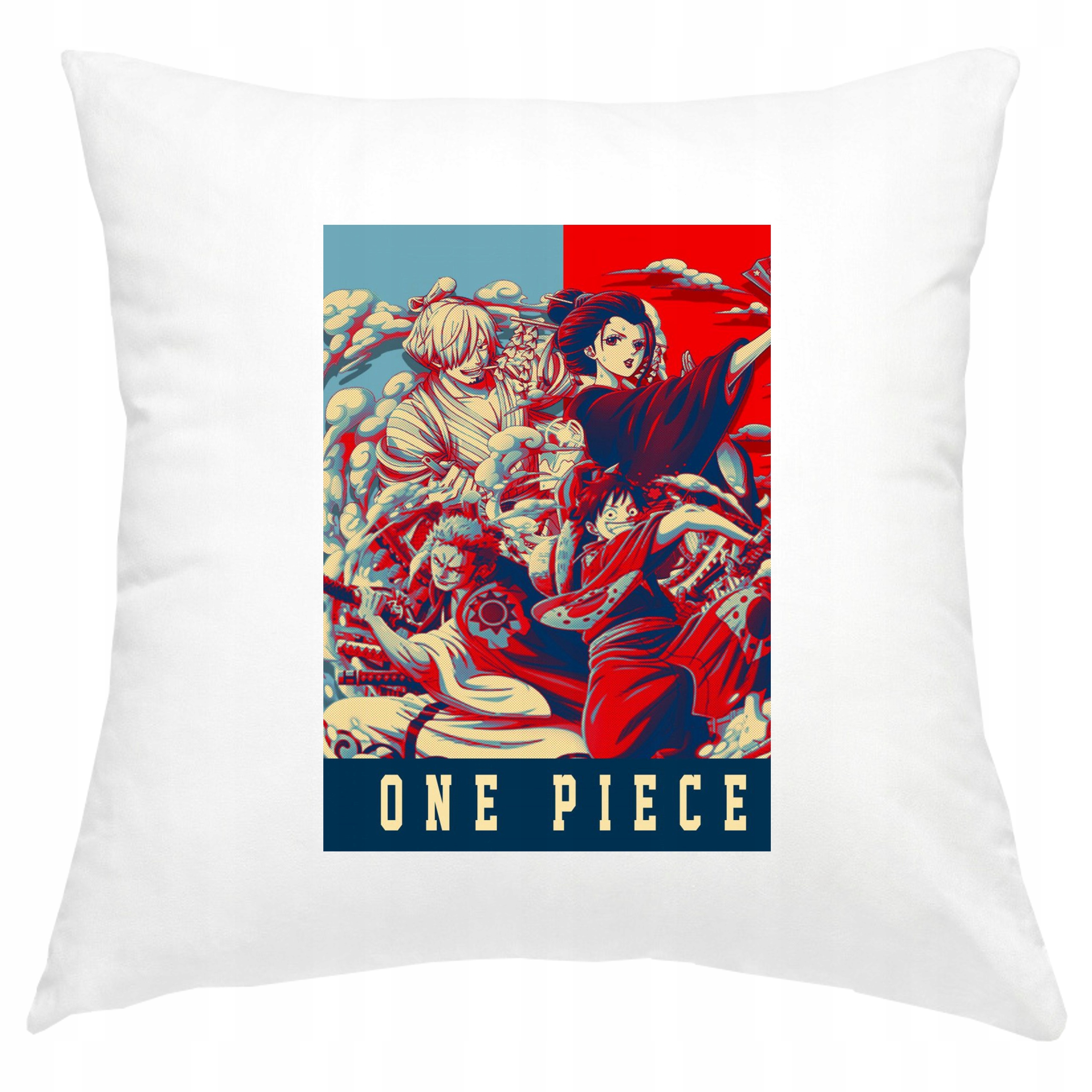 P323 PODUSZKA POSZEWKA Z NADRUKIEM ONE PIECE ANIME JAKOŚĆ PREMIUM PREZENT