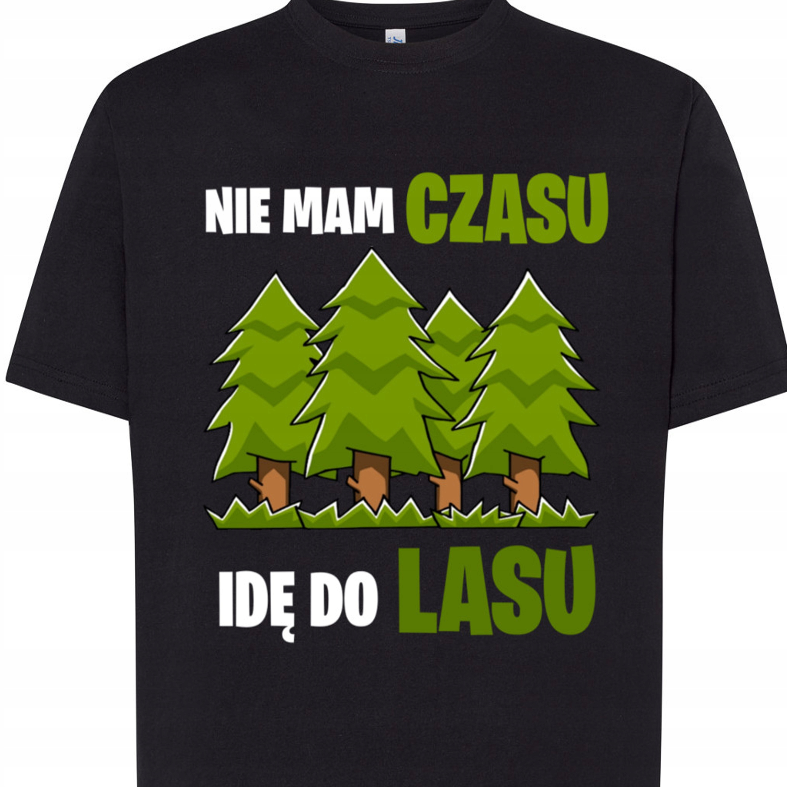 3224 KOSZULKA IDĘ DO LASU NATURA GÓRY L CZARNA