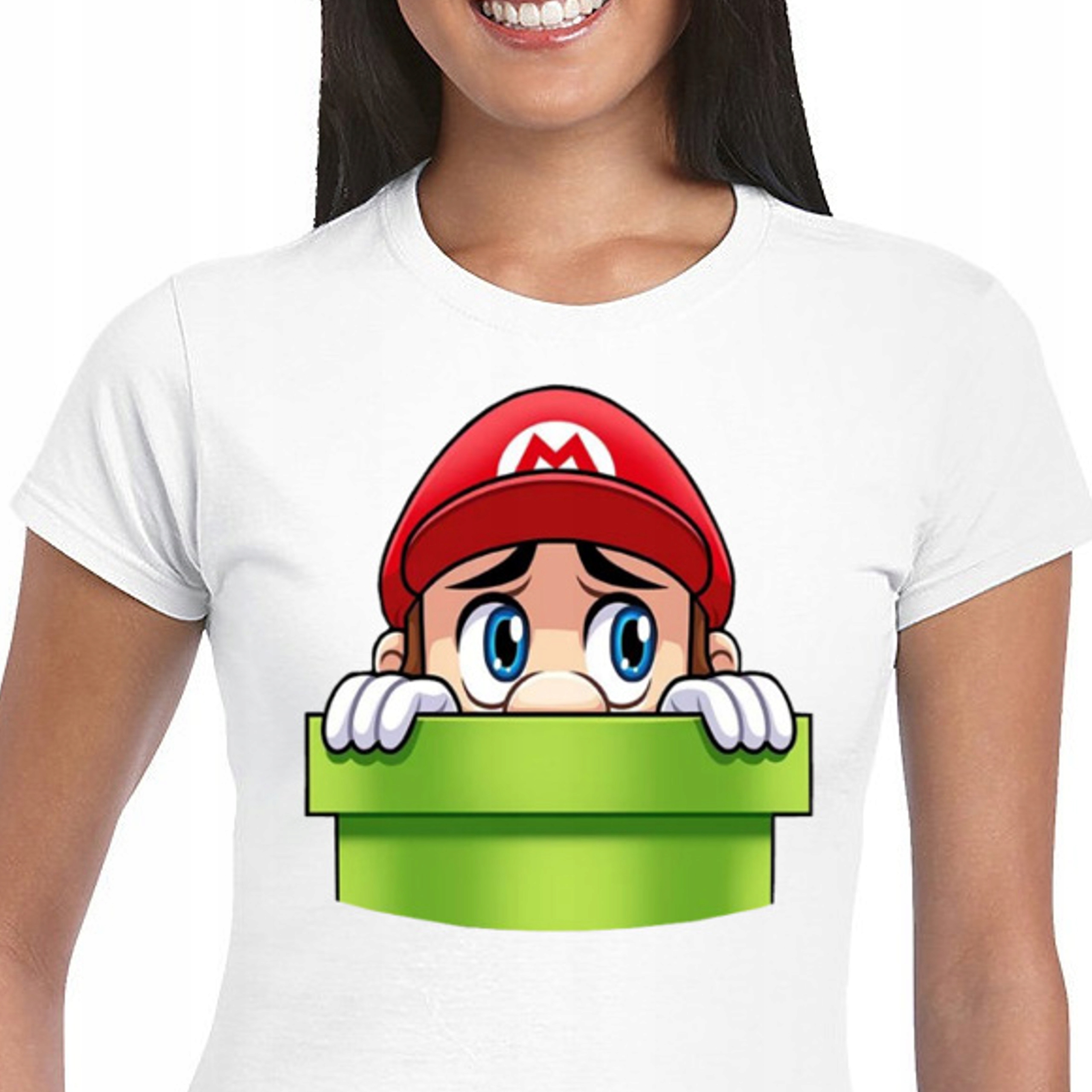 3304 Śmieszna KOSZULKA Damska SUPER MARIO BROS L