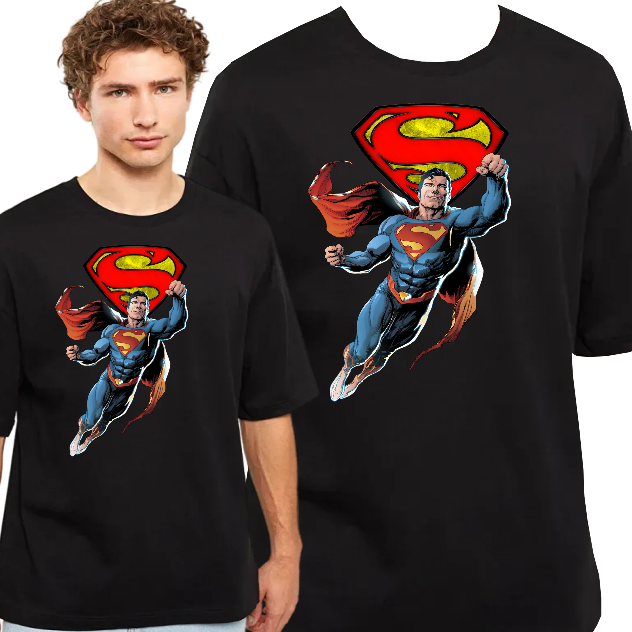 T-Shirt KOSZULKA SUPERMAN MARVEL PREZENT JAKOŚĆ BAWEŁNA S 0663 CZARNA