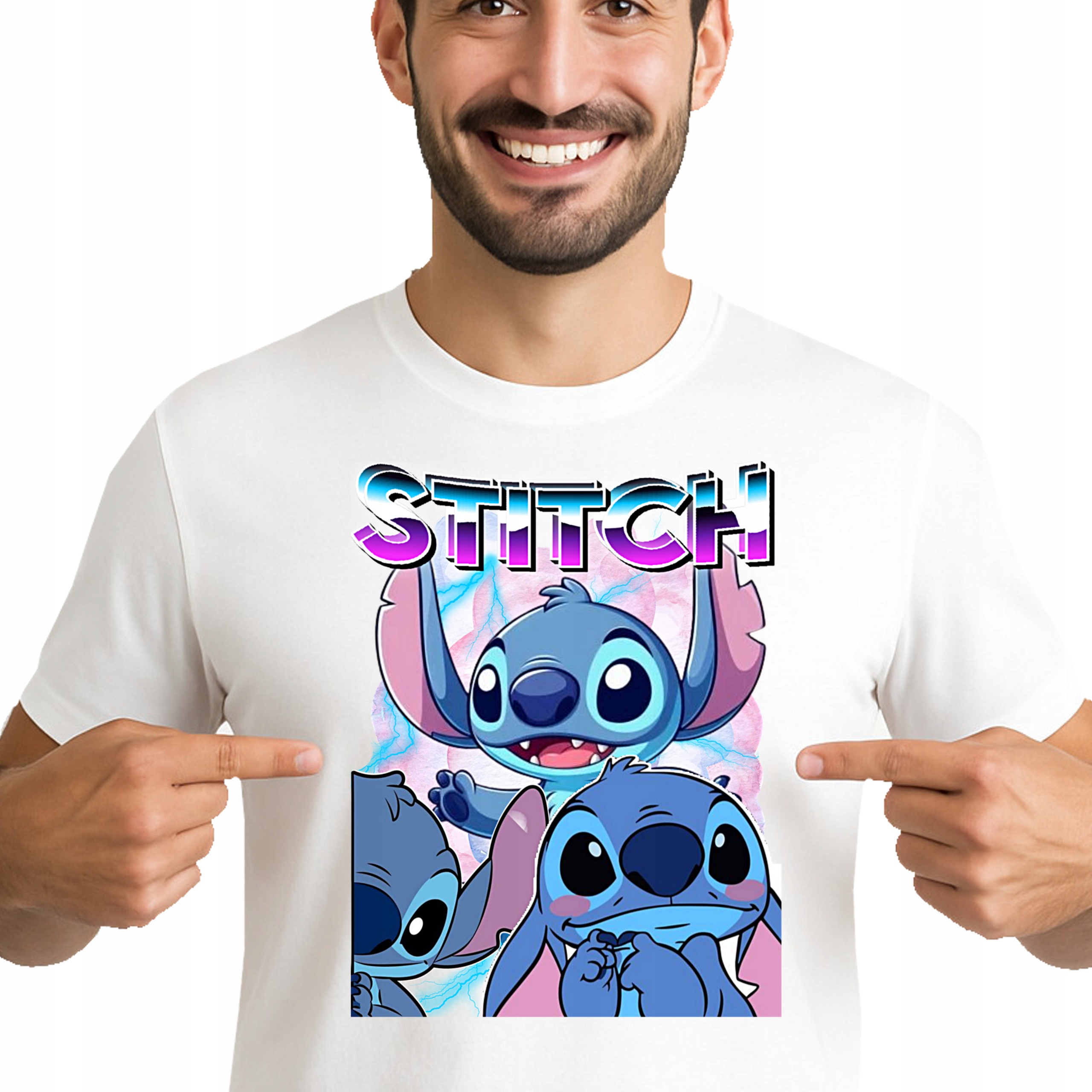 3493 STITCH KOSZULKA MĘSKA LILO I STITCH PREMIUM NADRUK XXL bootleg