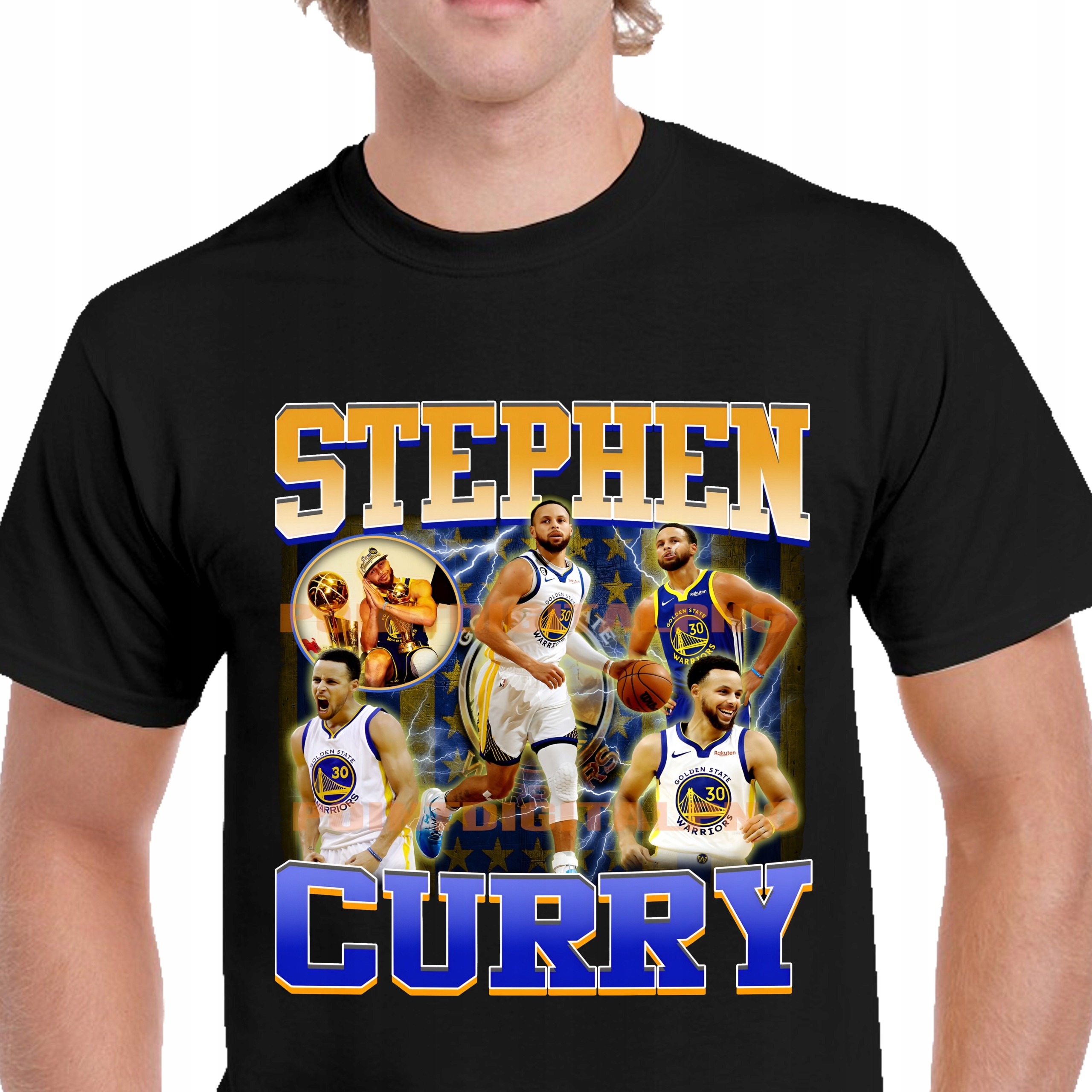 KOSZULKA MĘSKA CZARNA STEPHEN CURRY NBA GOLDEN STATE WARRIORS M P362