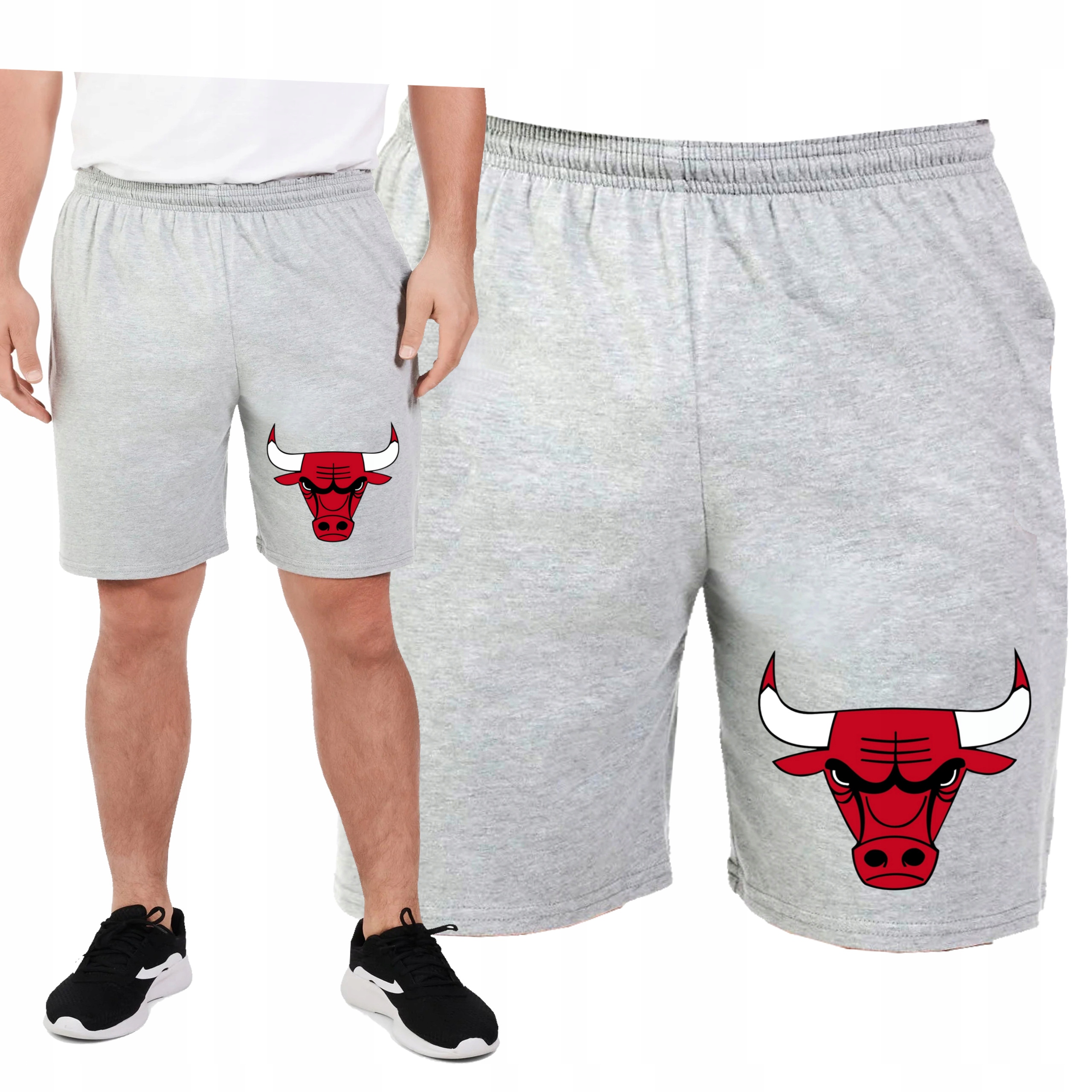 KRÓTKIE SPODENKI DRESOWE CHICAGO BULLS BYKI PREZENT KIESZENIE L 0466