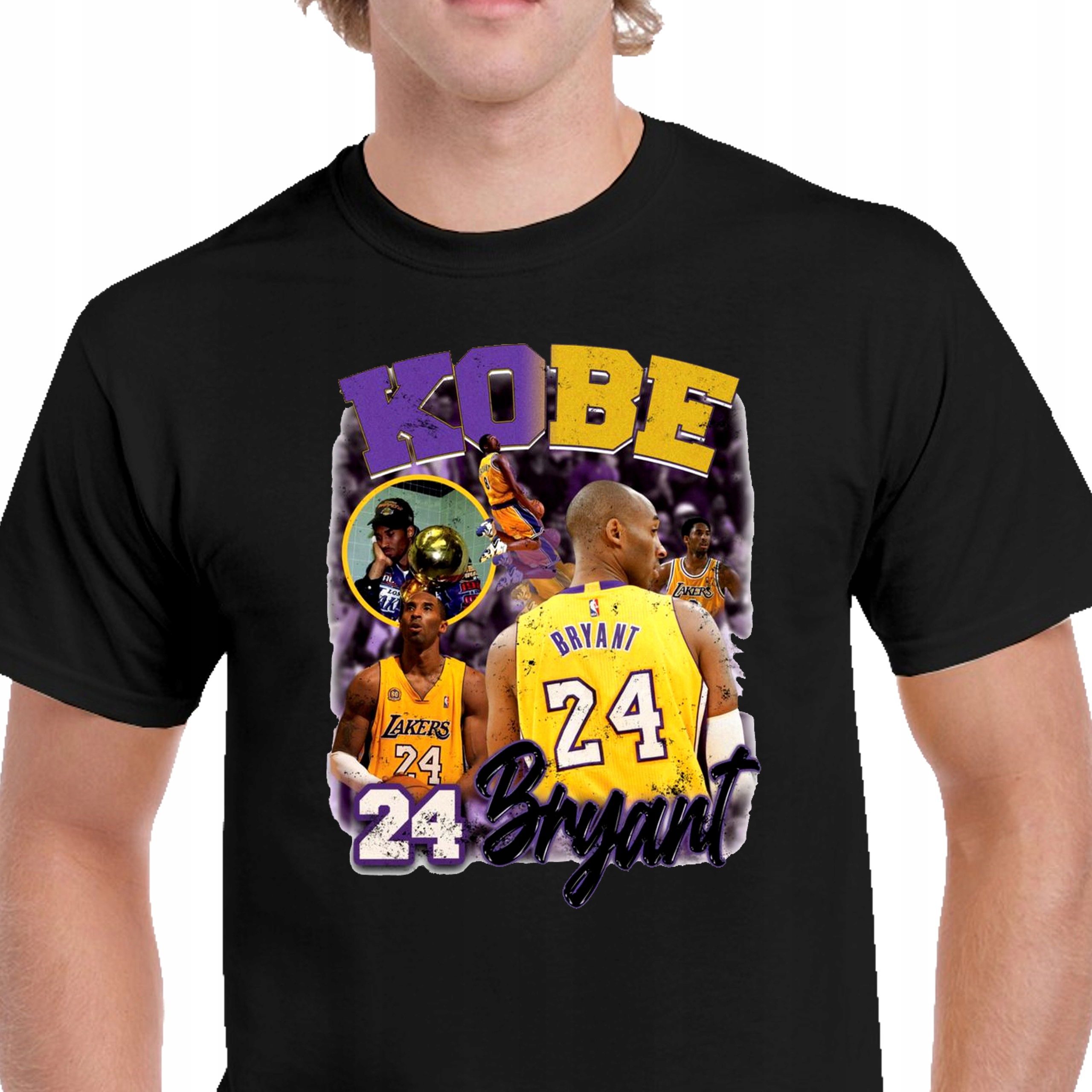 P312 KOSZULKA MĘSKA CZARNA KOBE BRYANT LOS ANGELES LAKERS NBA MAMBA S