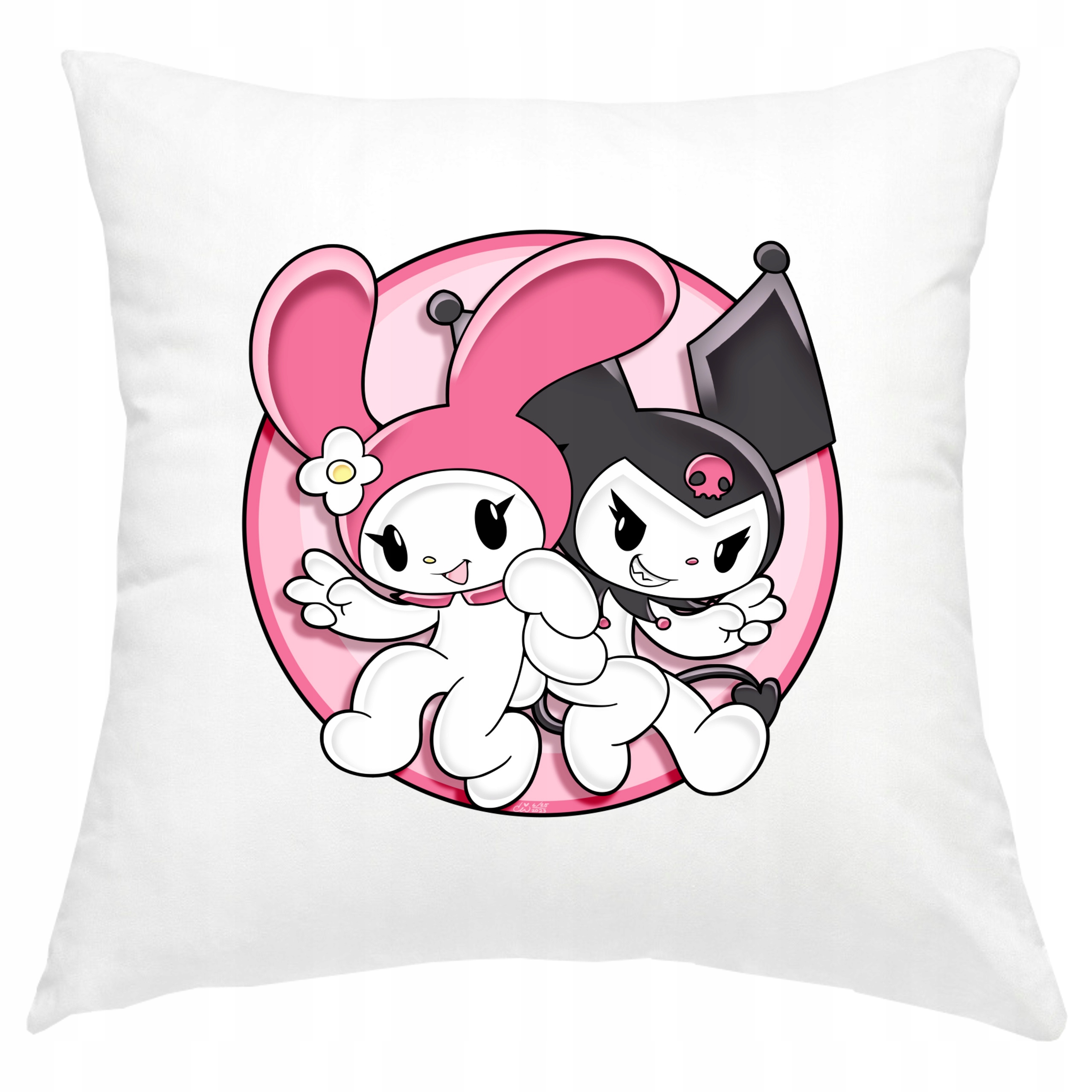 P157 PODUSZKA POSZEWKA 40x40 KUROMI ANIME KRÓLICZEK JAKOŚĆ BIAŁA