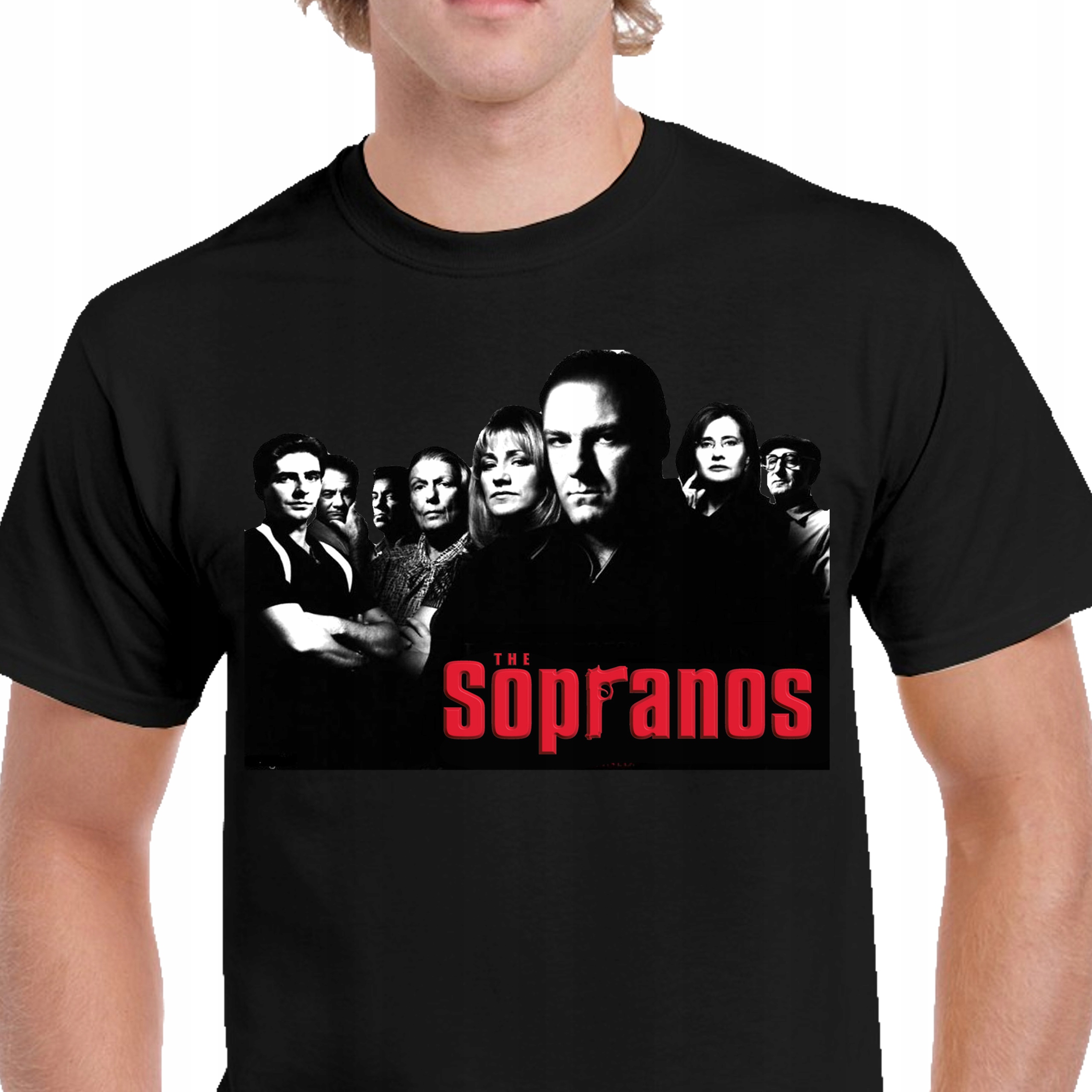 P308 KOSZULKA MĘSKA CZARNA RODZINA SOPRANO THE SOPRANOS SERIAL M
