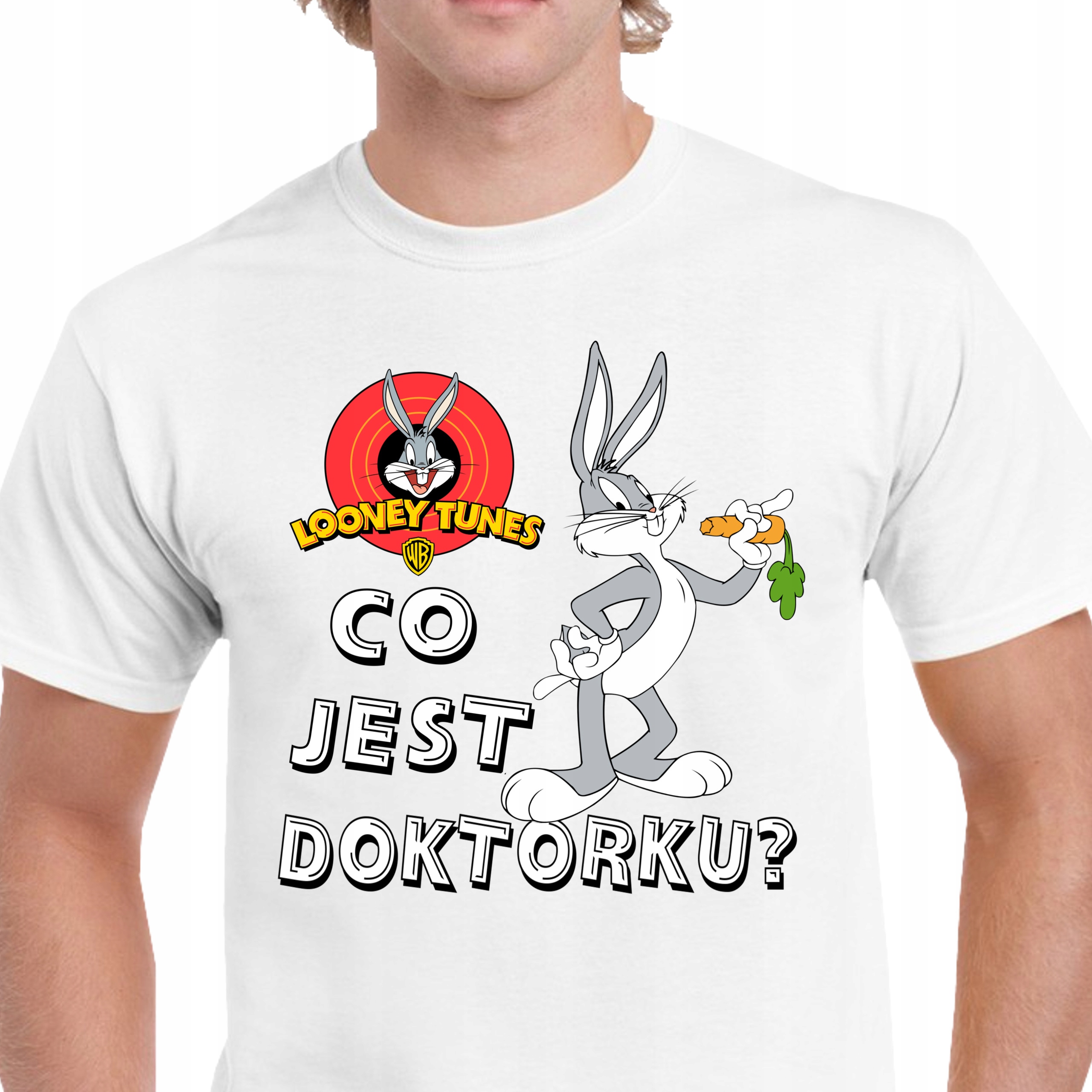 P298 KOSZULKA MĘSKA LOONEY TUNES ZWARIOWANE MELODIE KRÓLIK BUGS XXL