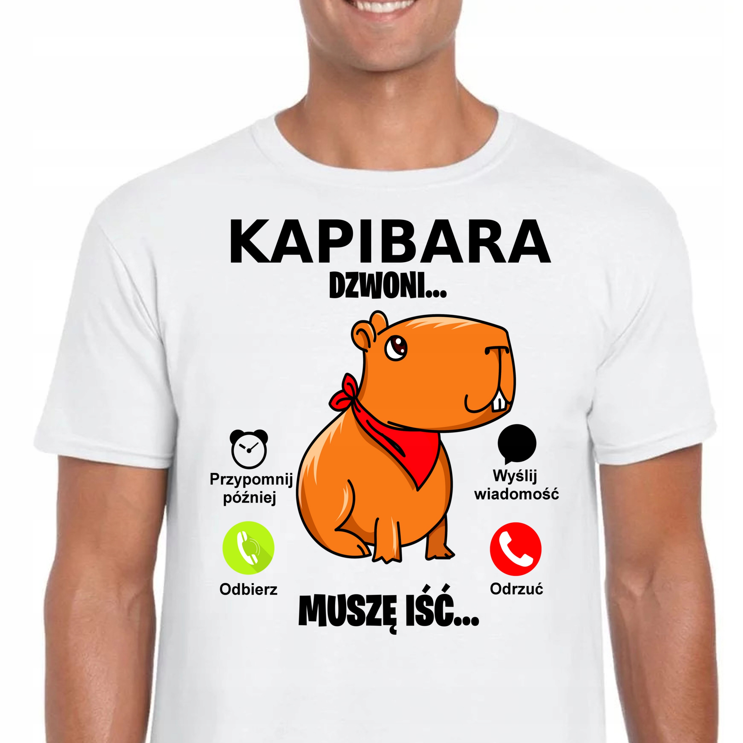 3283 ŚMIESZNA KOSZULKA KAPIBARA DZWONI CAPYBARA L