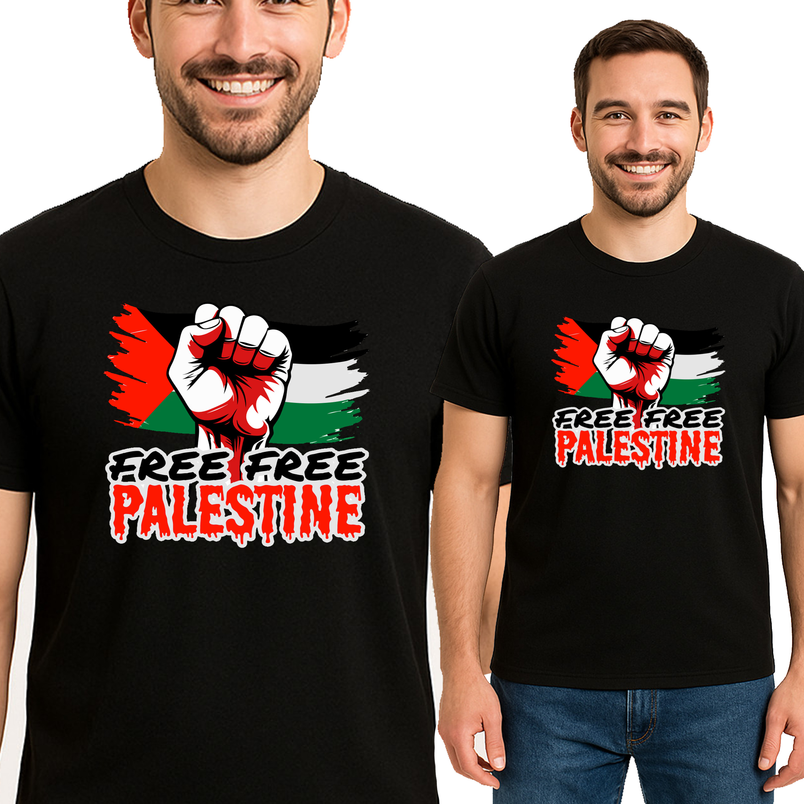 Koszulka Palestyna Free Palestine T-Shirt Wolna Palestyna Izrael S Czarna
