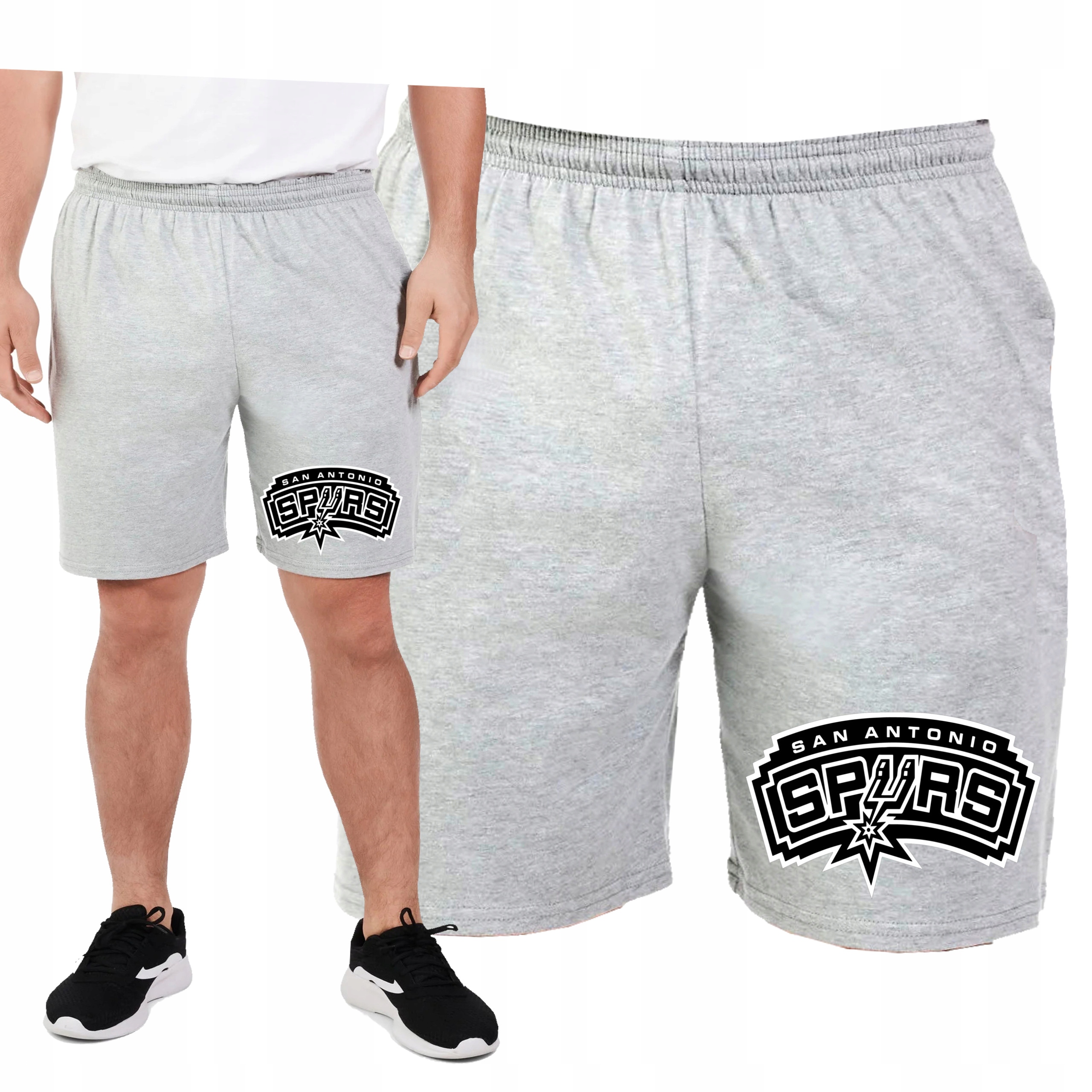 KRÓTKIE SPODENKI DRESOWE SAN ANTONIO SPURS PREZENT KIESZENIE L 0489