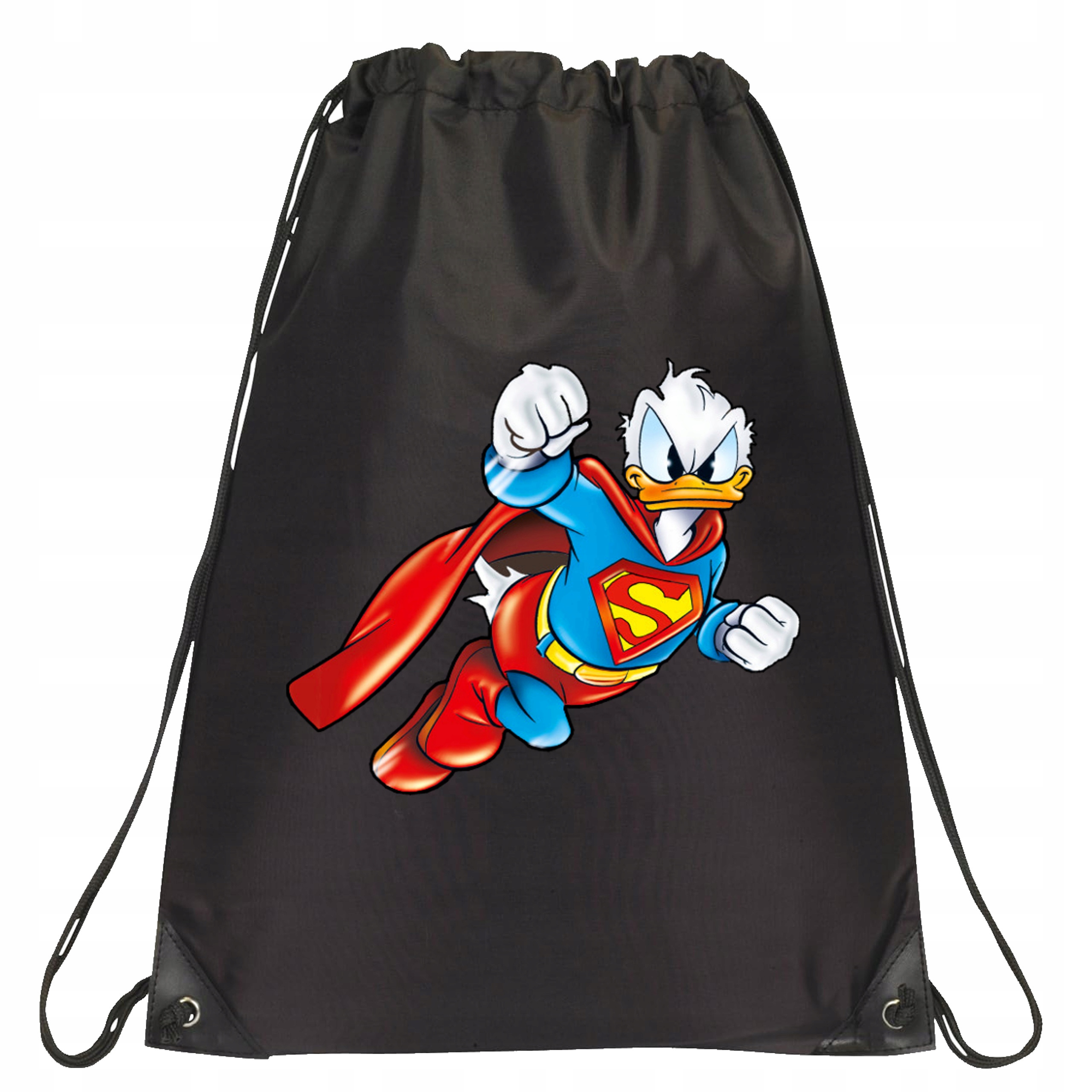 P043 PLECAK WOREK NA BUTY KACZOR DONALD DUCK SUPERMAN PREZENT BAJKA JAKOŚĆ