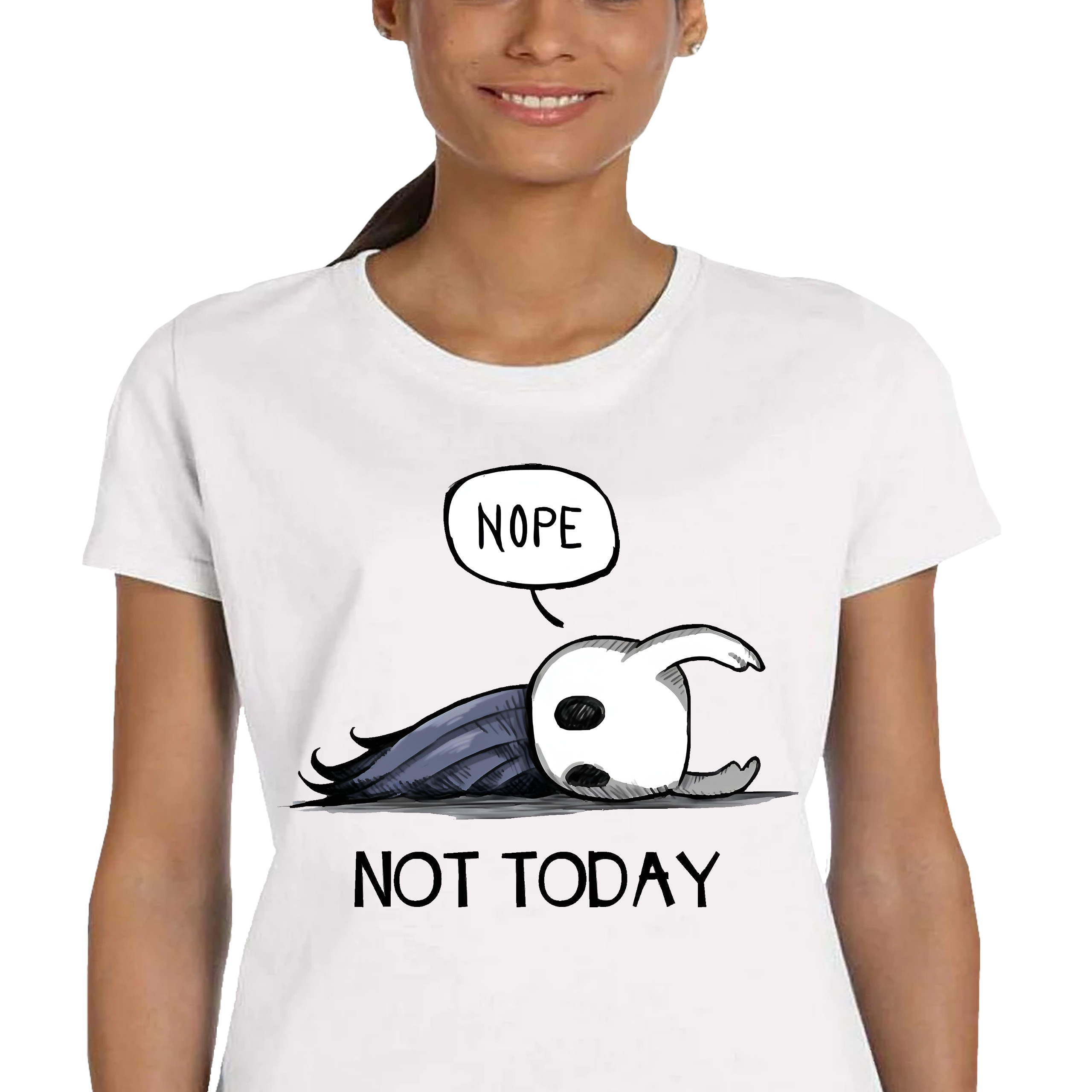 P346 DAMSKA KOSZULKA Śmieszna Not Today Hollow Knight Premium S
