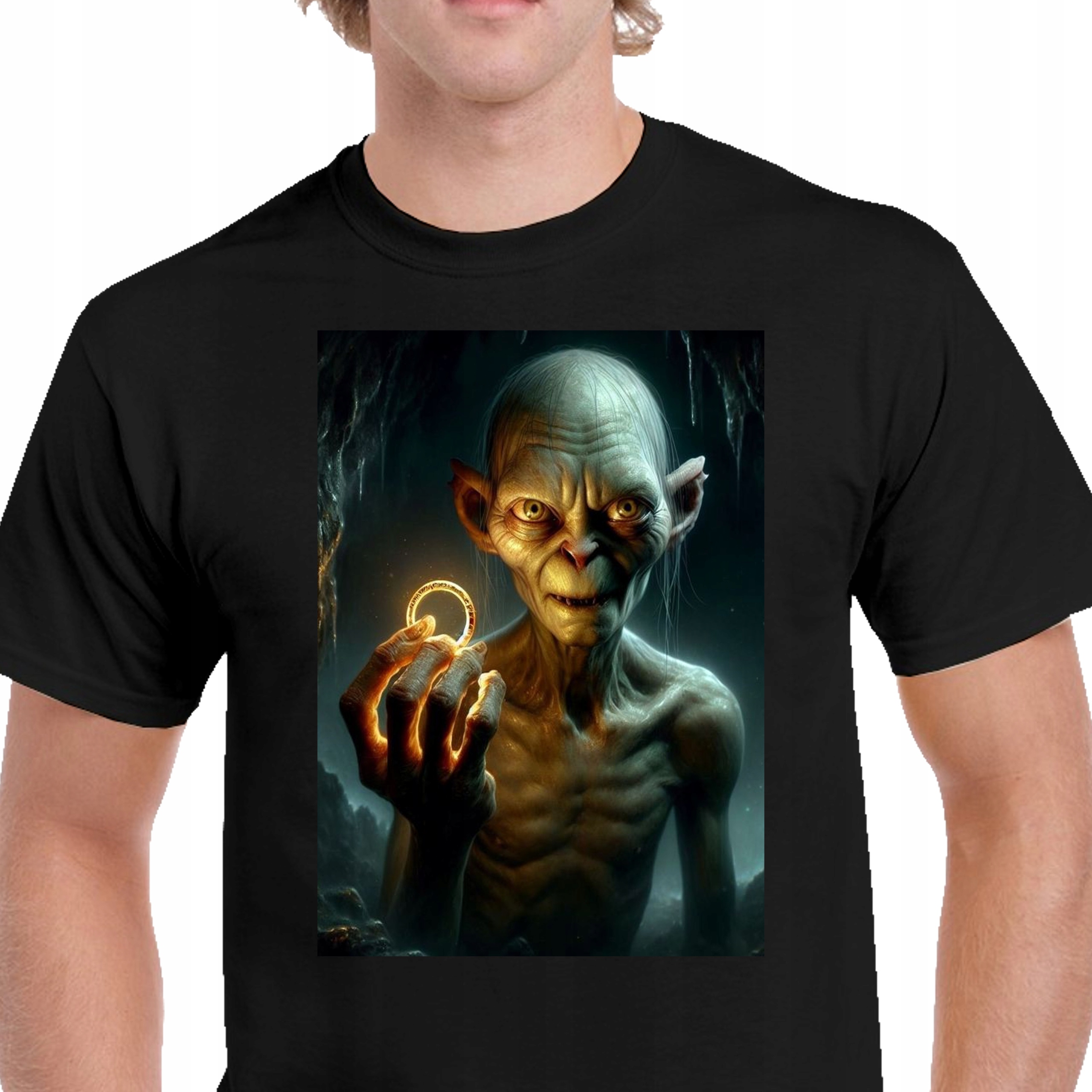 P278 KOSZULKA MĘSKA CZARNA WŁADCA PIERŚCIENI GOLLUM LORD OF THE RINGS XXL