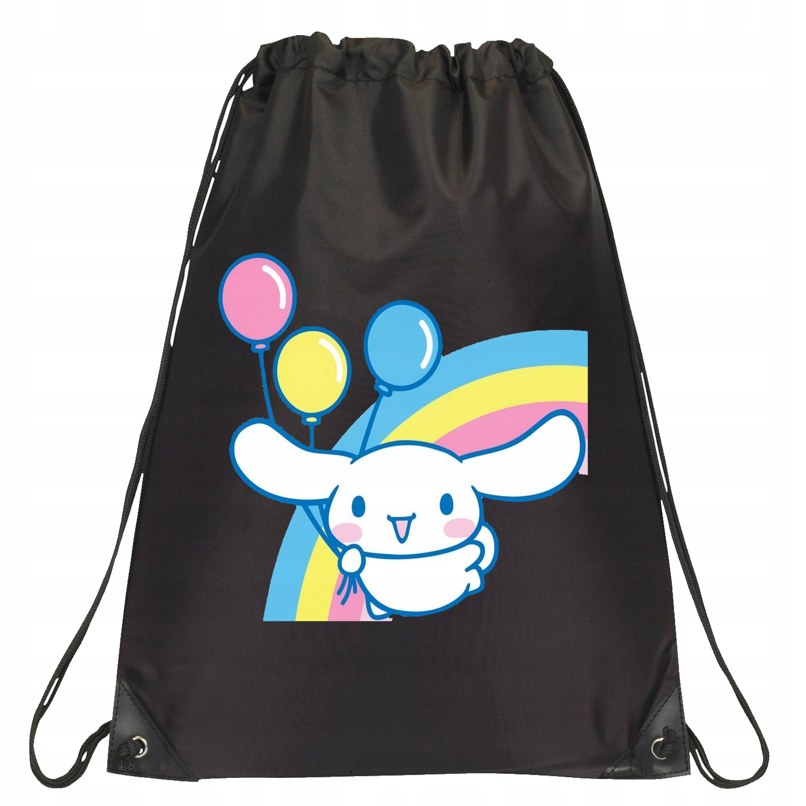 P123 PLECAK WOREK NA BUTY TORNISTER CINNAMOROLL MANGA JAKOŚĆ CZARNY